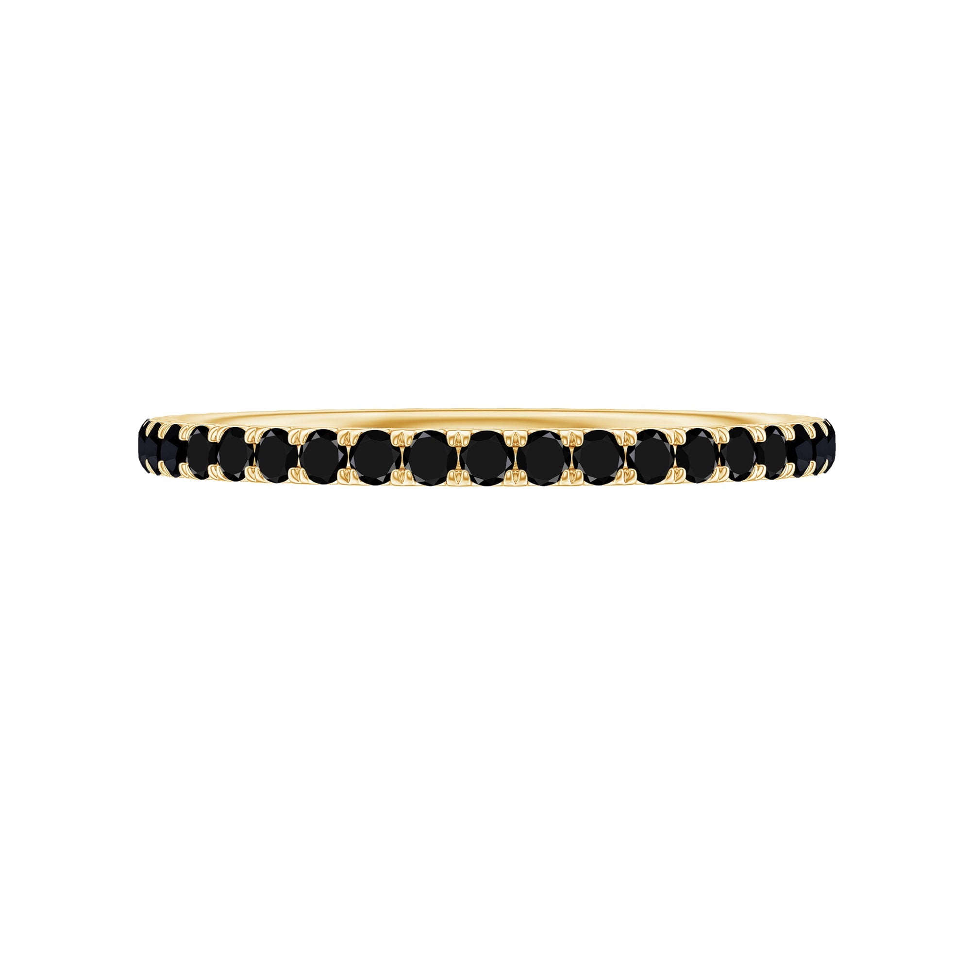 Certified Real Black Spinel Eternity Stackable Ring