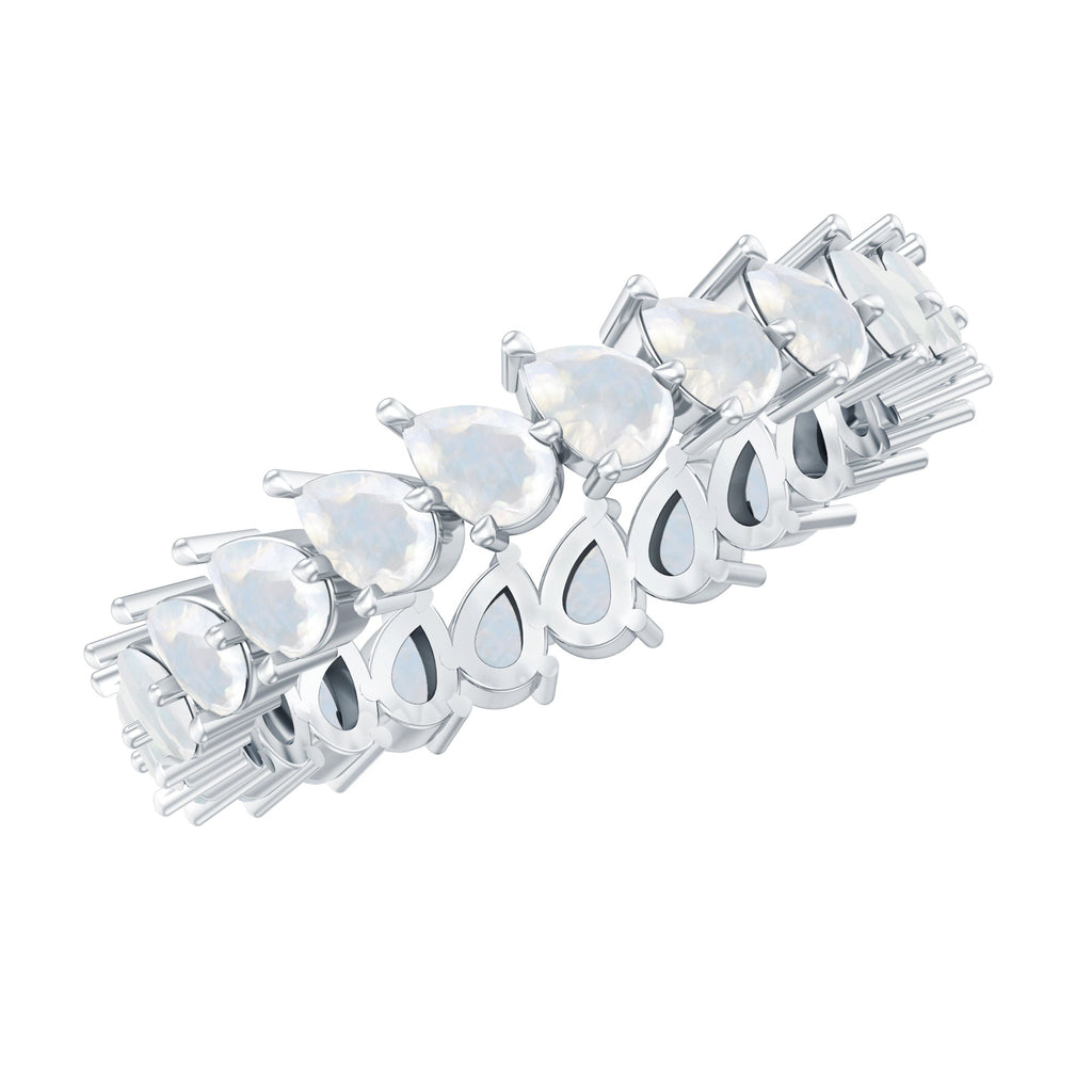 Pear Cut Moonstone Eternity Band Ring
