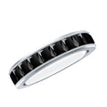 Princess Cut Black Spinel Half Eternity Band Ring