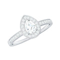 Zircon Teardrop Halo Engagement Ring
