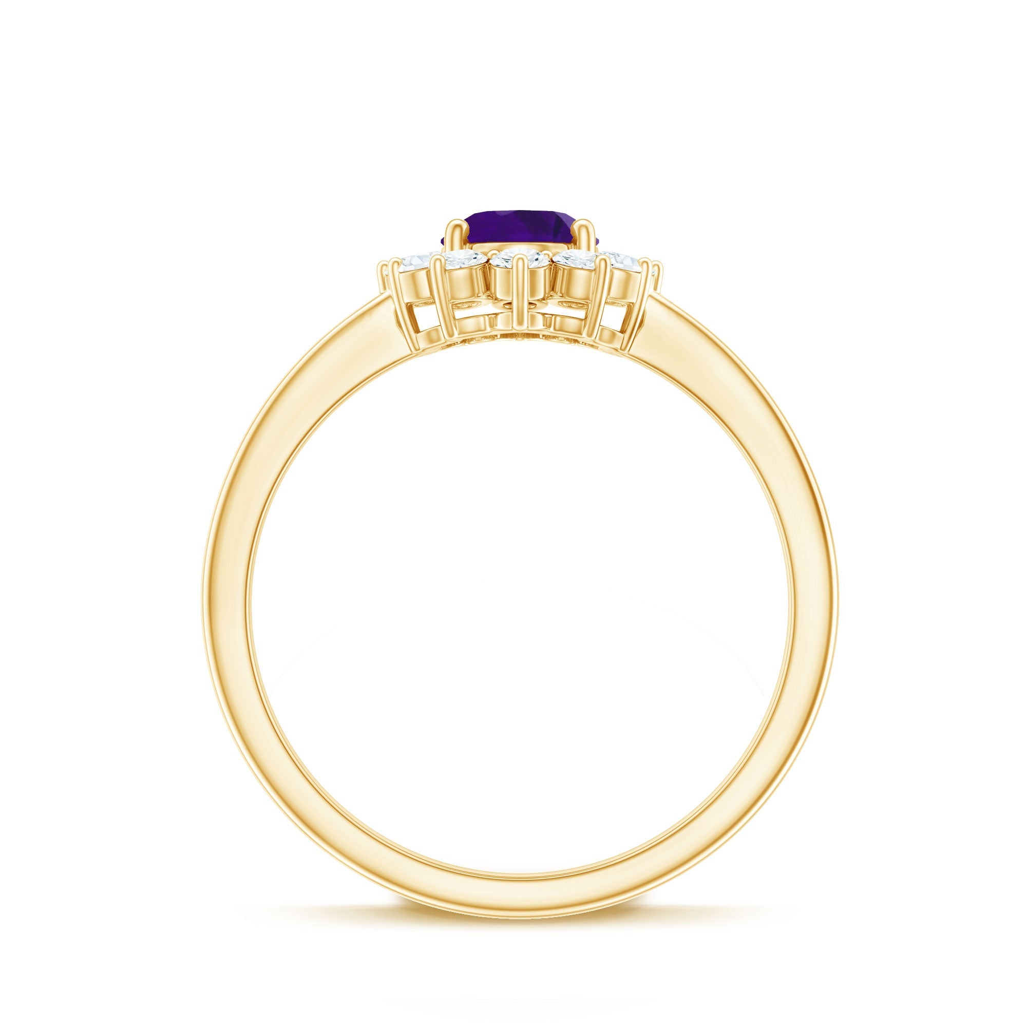 1.5 CT Princess Diana Inspired Amethyst Engagement Ring Diamond Halo