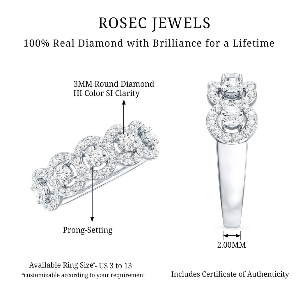 Classic Diamond Half Eternity Wedding Anniversary Ring