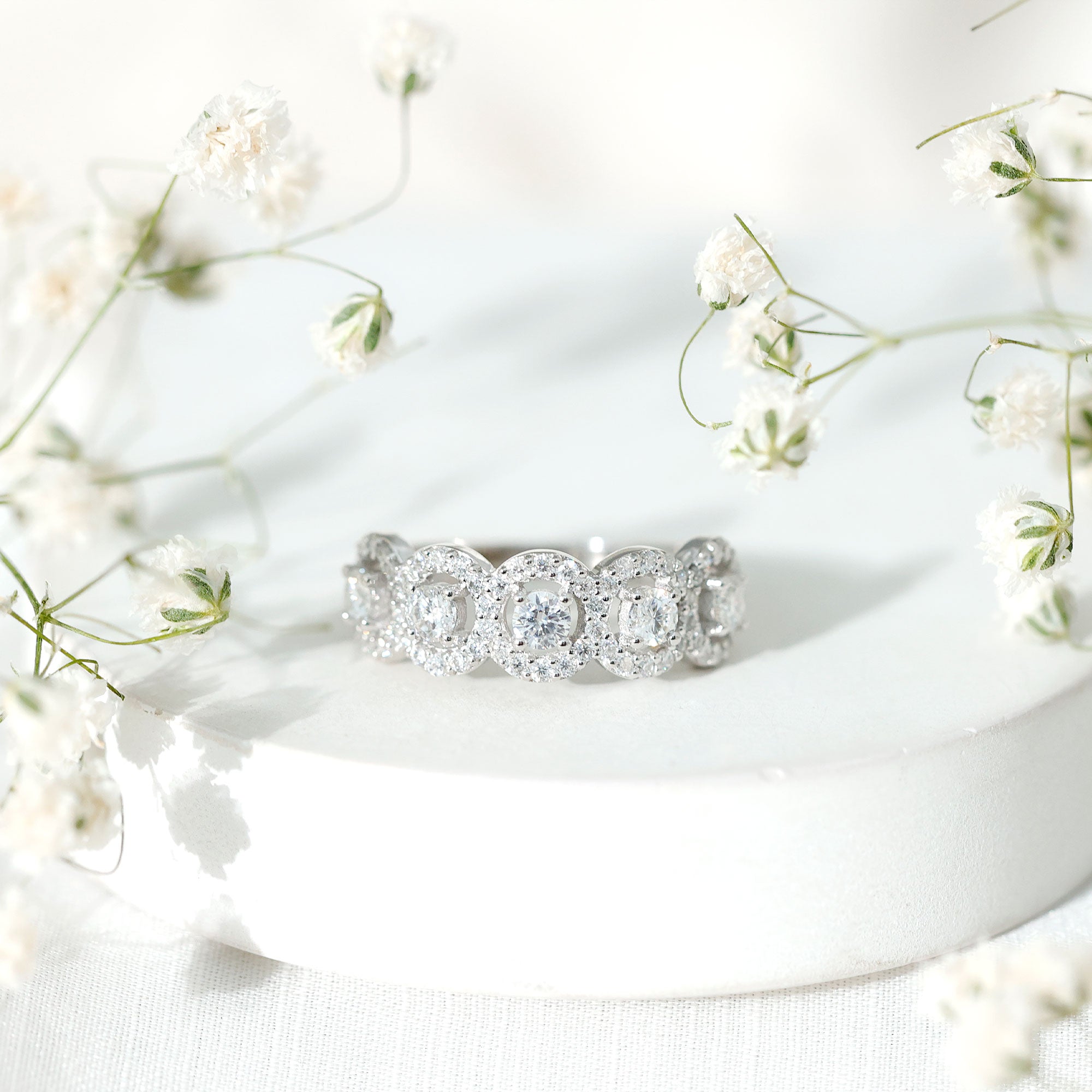 Classic Diamond Half Eternity Wedding Anniversary Ring