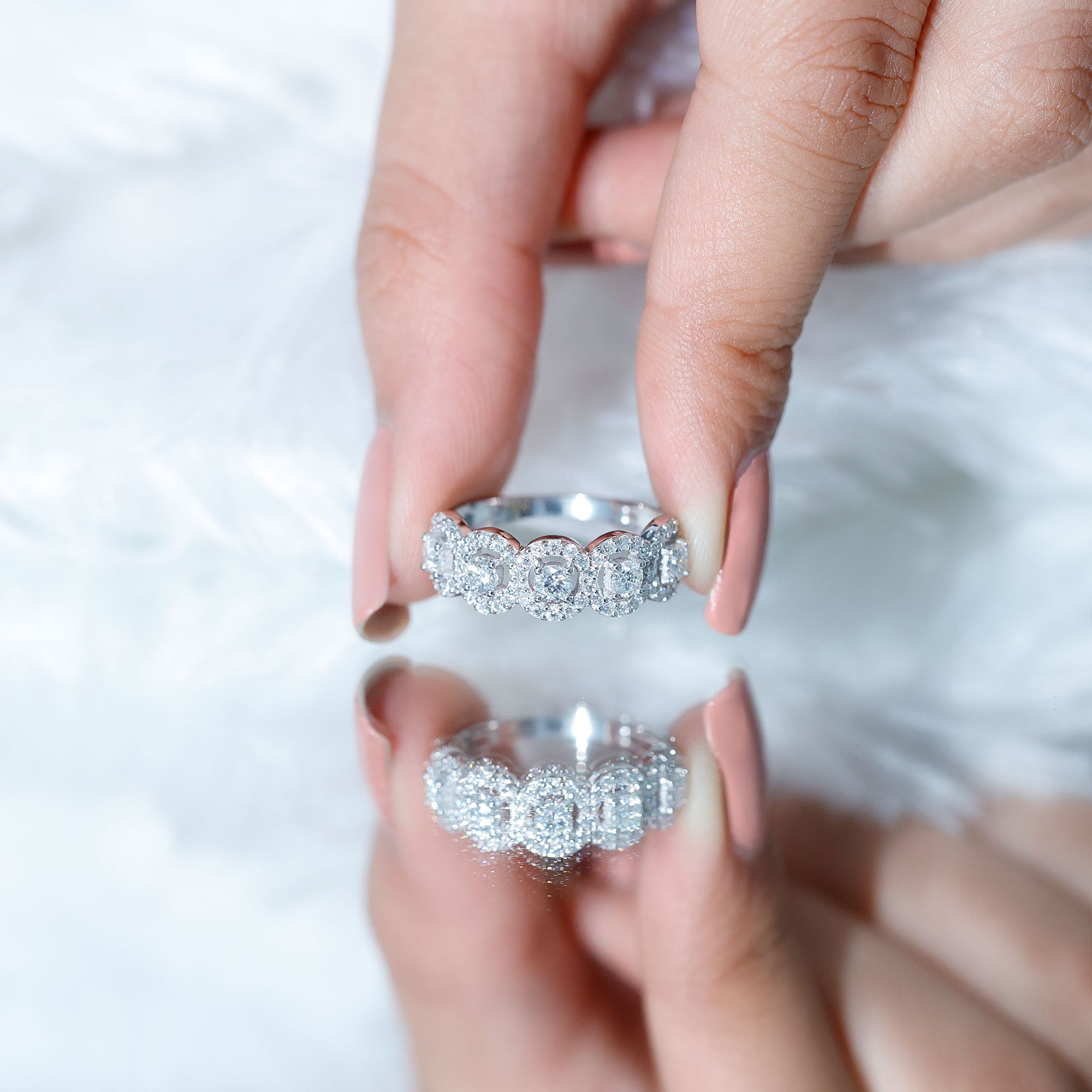 Classic Diamond Half Eternity Wedding Anniversary Ring