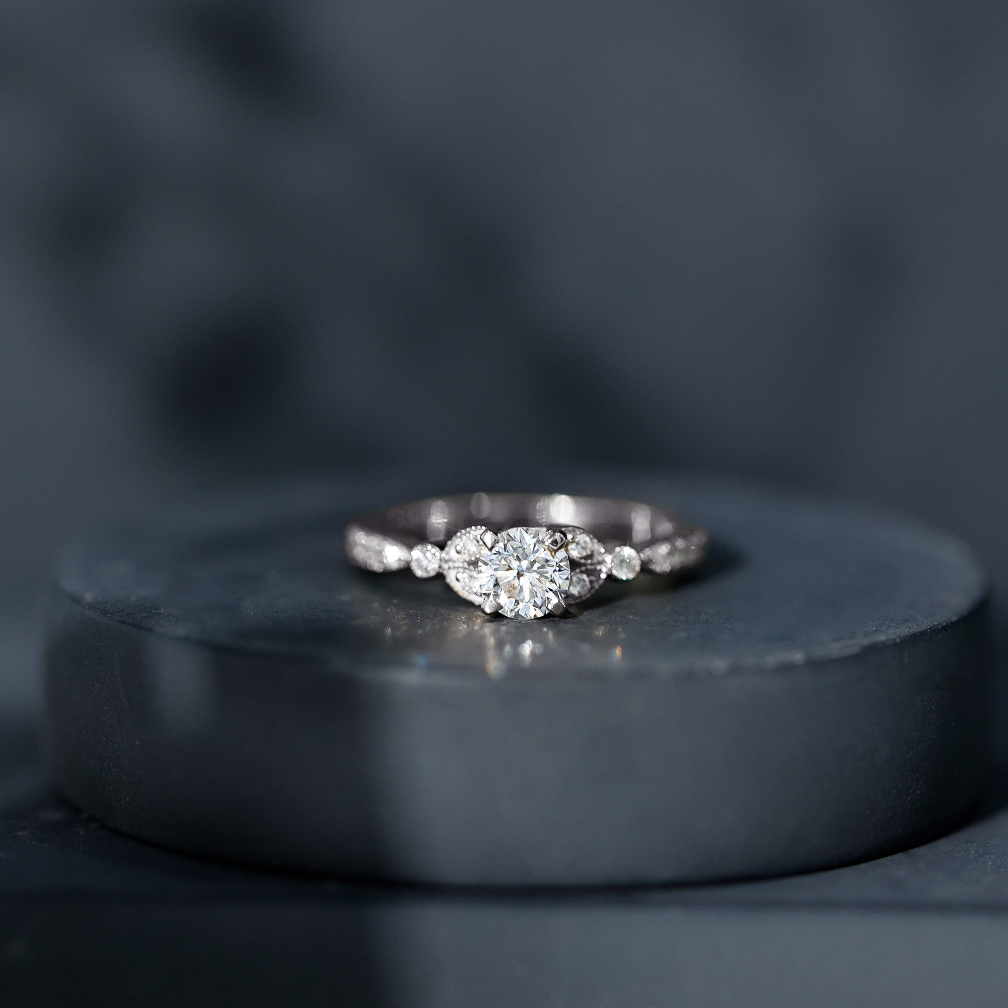 Vintage Inspired Zircon Engagement Ring for Women
