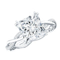 3 CT Princess Cut Moissanite Engagement Ring in Double Prong Setting