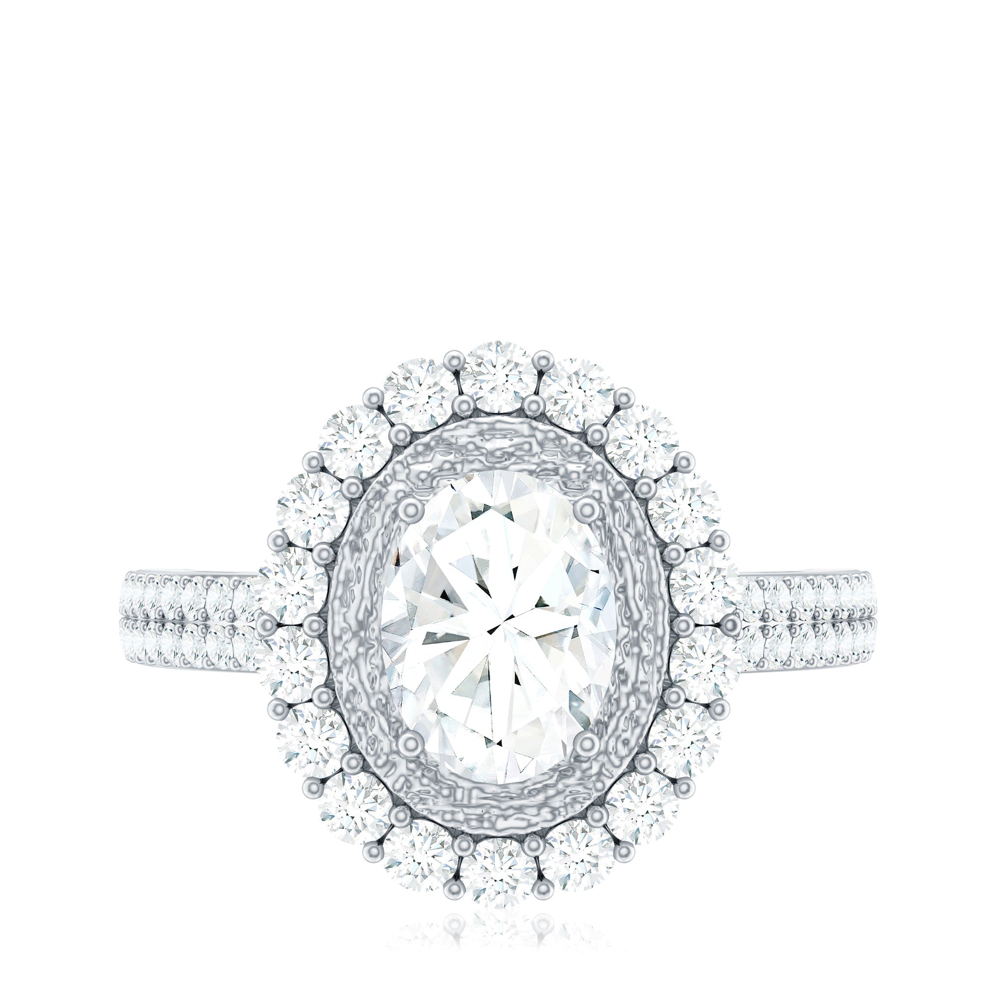 3.25 CT Vintage Inspired Zircon Oval Engagement Ring