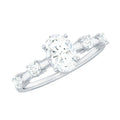 Oval Cubic Zirconia Solitaire Engagement Ring for Women