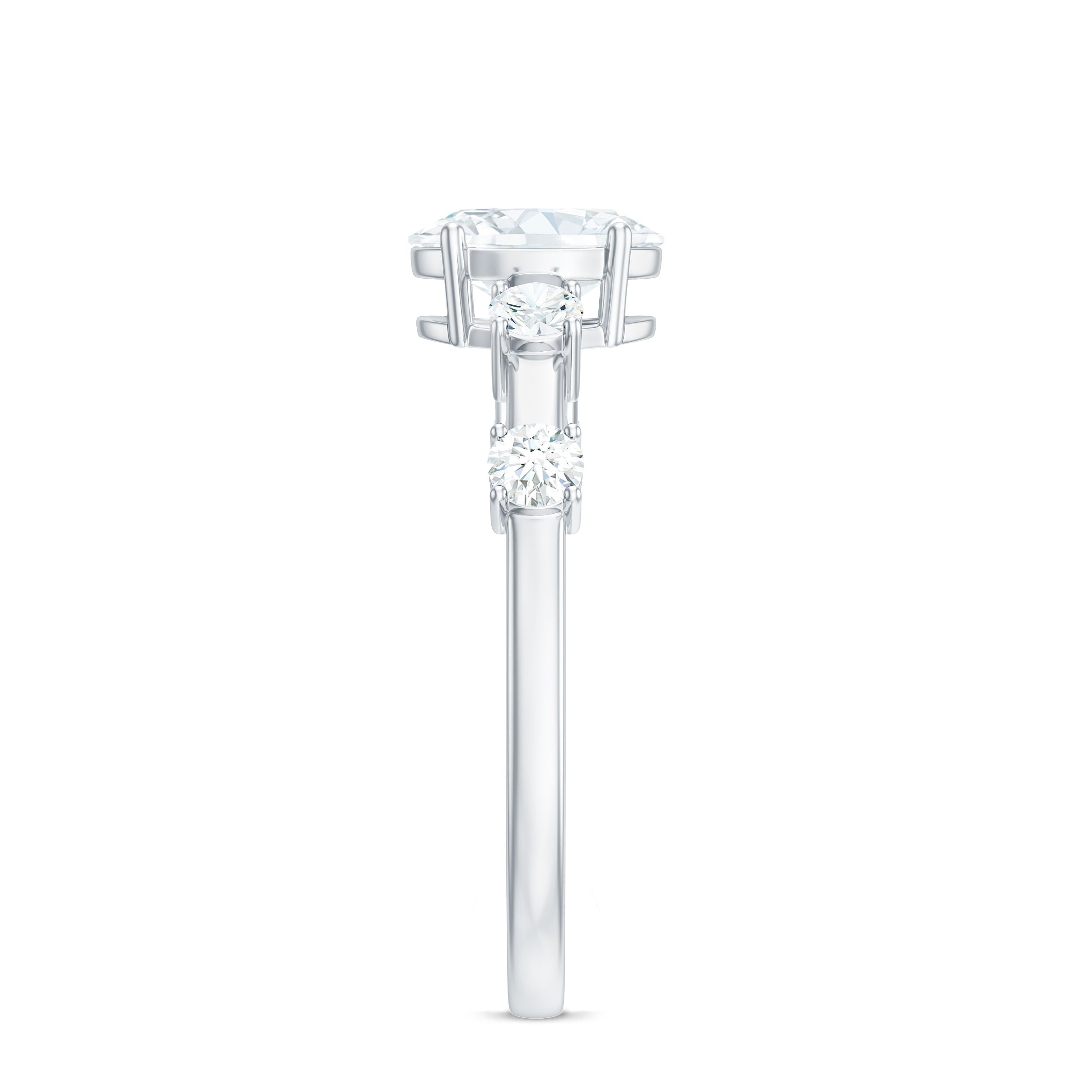 Oval Cubic Zirconia Solitaire Engagement Ring for Women