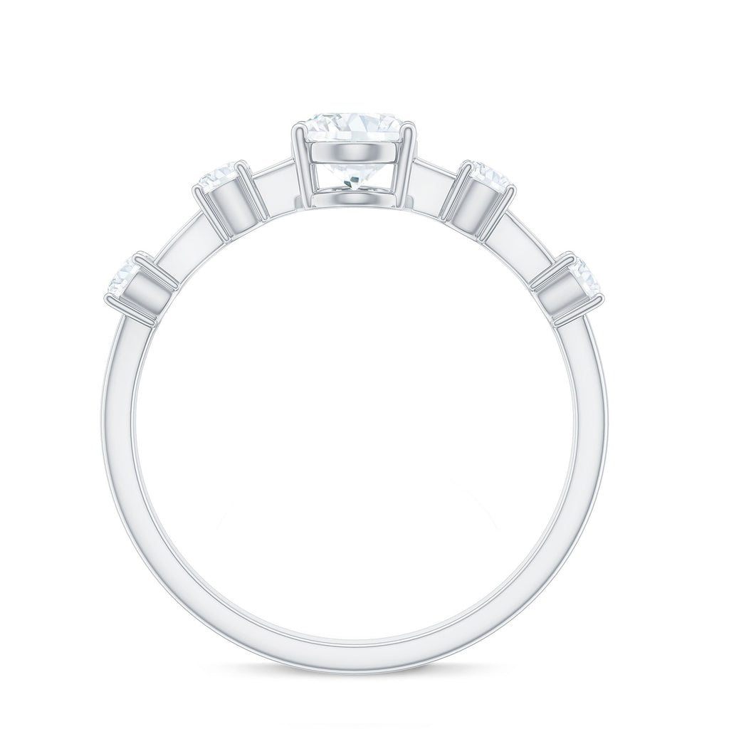 Oval Cubic Zirconia Solitaire Engagement Ring for Women
