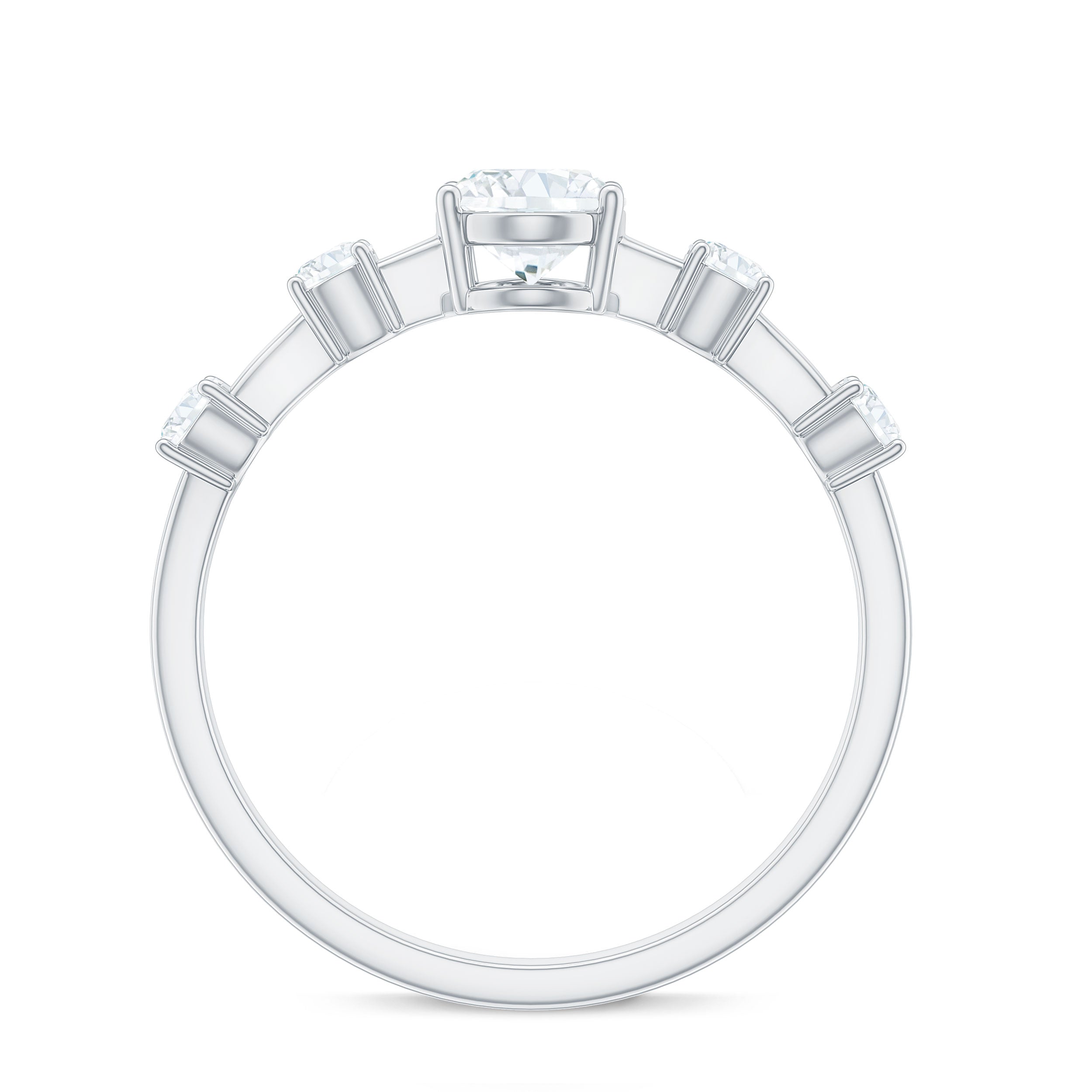 Oval Cubic Zirconia Solitaire Engagement Ring for Women