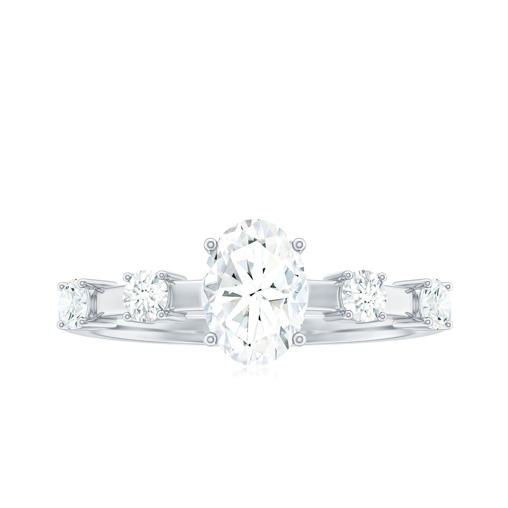 Oval Cubic Zirconia Solitaire Engagement Ring for Women