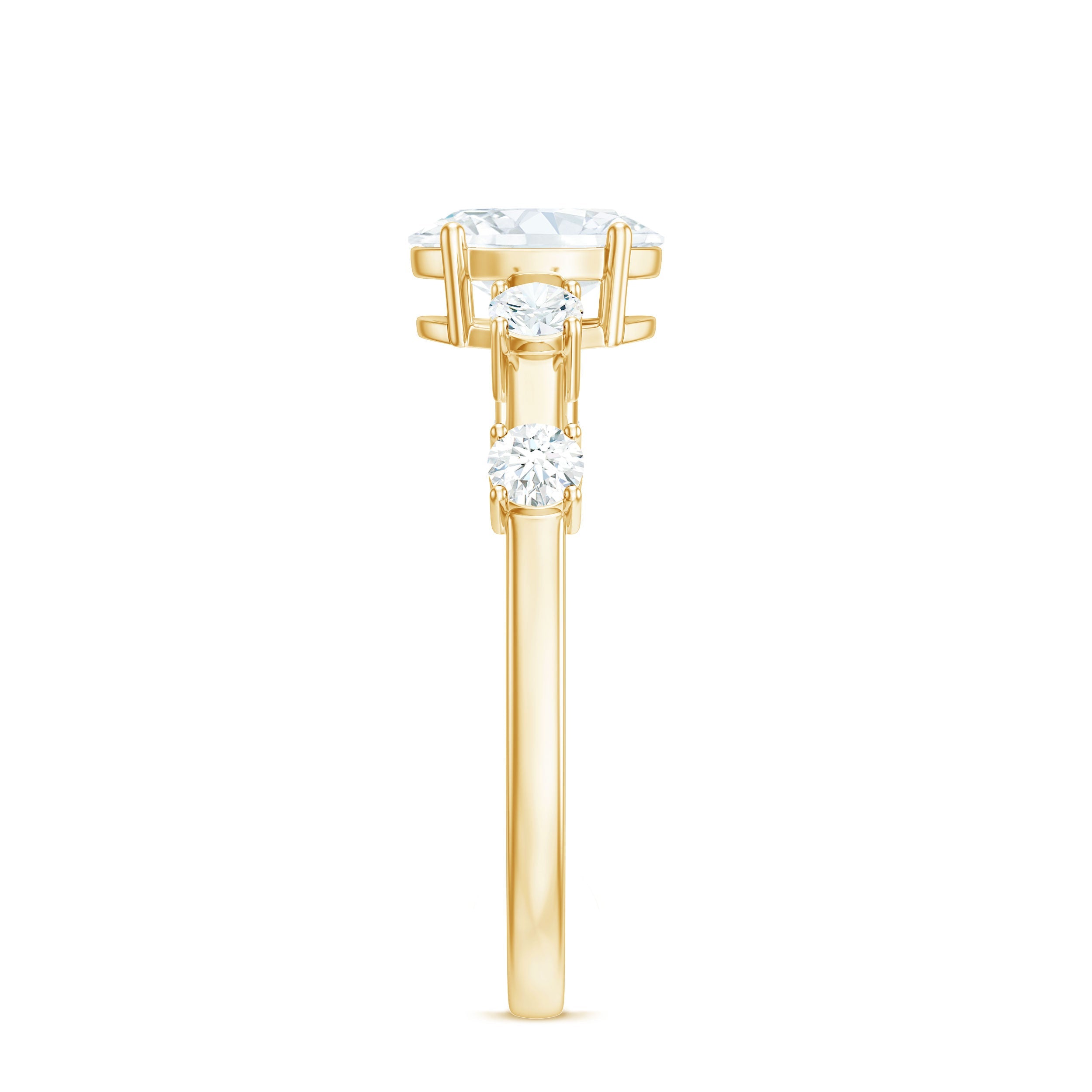 Oval Cubic Zirconia Solitaire Engagement Ring for Women