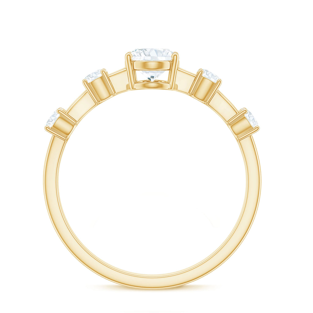 Oval Cubic Zirconia Solitaire Engagement Ring for Women