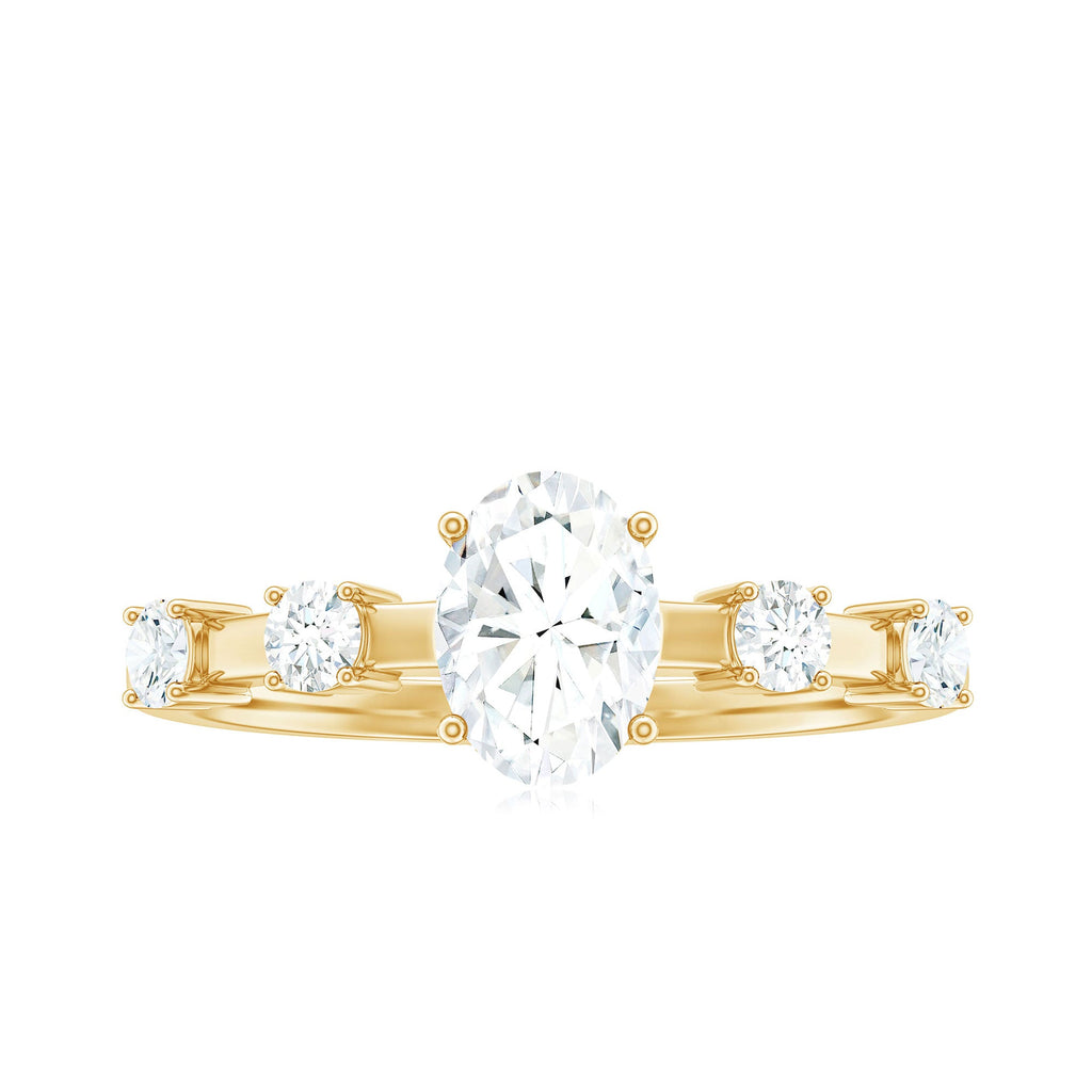 Oval Cubic Zirconia Solitaire Engagement Ring for Women