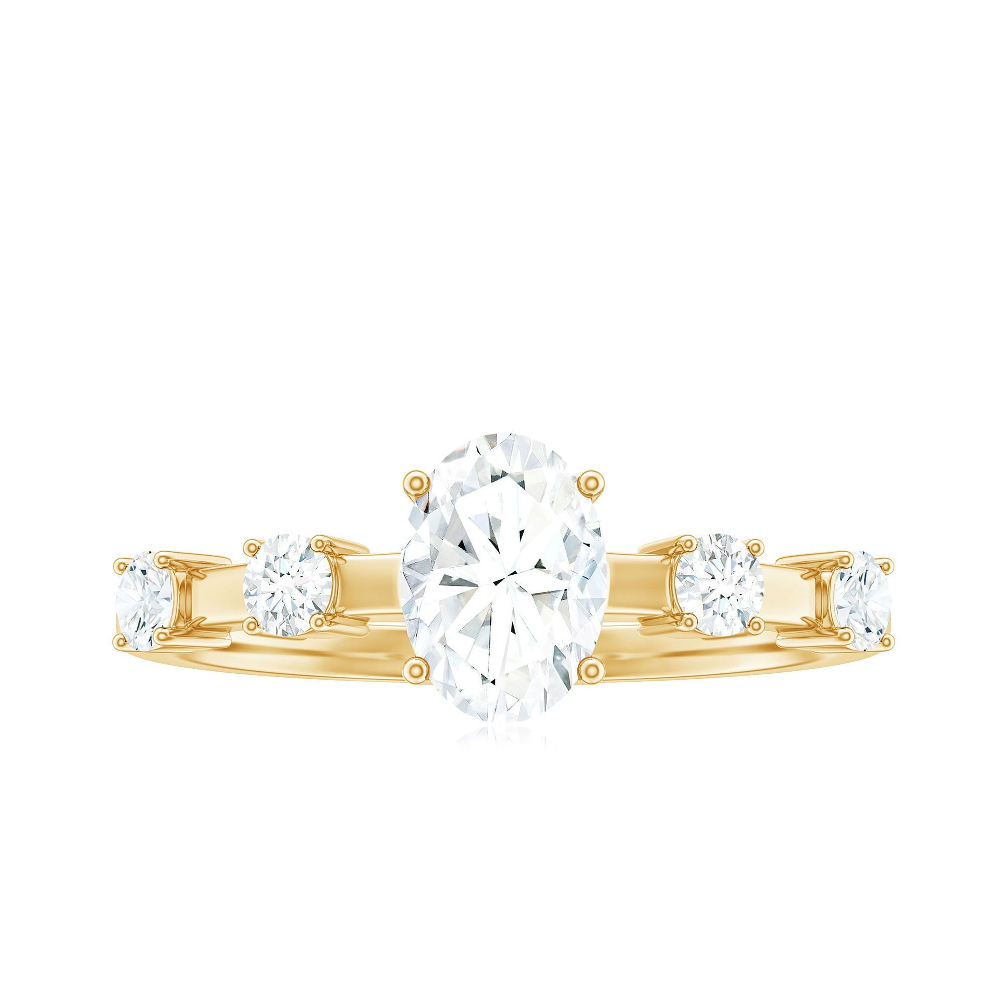 Oval Cubic Zirconia Solitaire Engagement Ring for Women