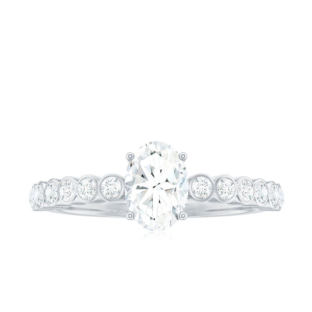 1.75 CT Prong Set Oval Cubic Zirconia Solitaire Engagement Ring