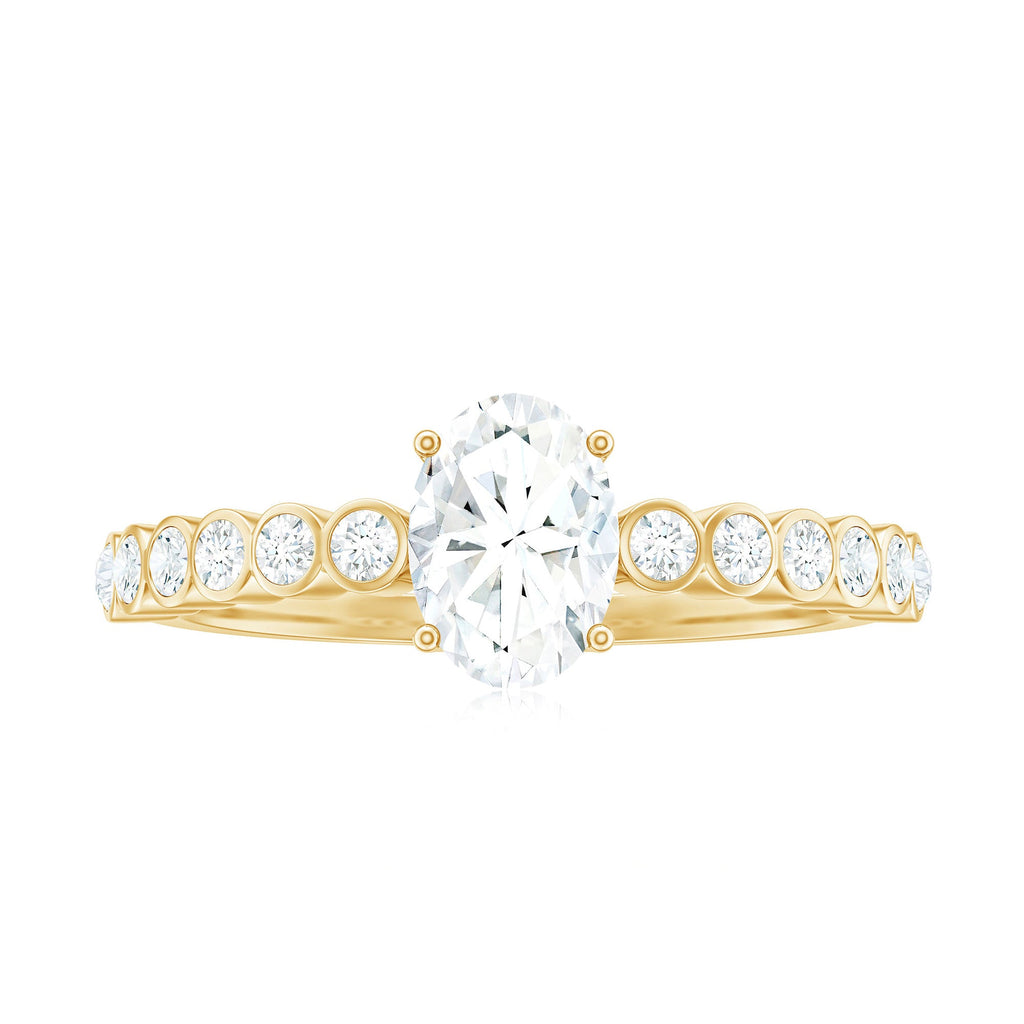 1.75 CT Prong Set Oval Cubic Zirconia Solitaire Engagement Ring