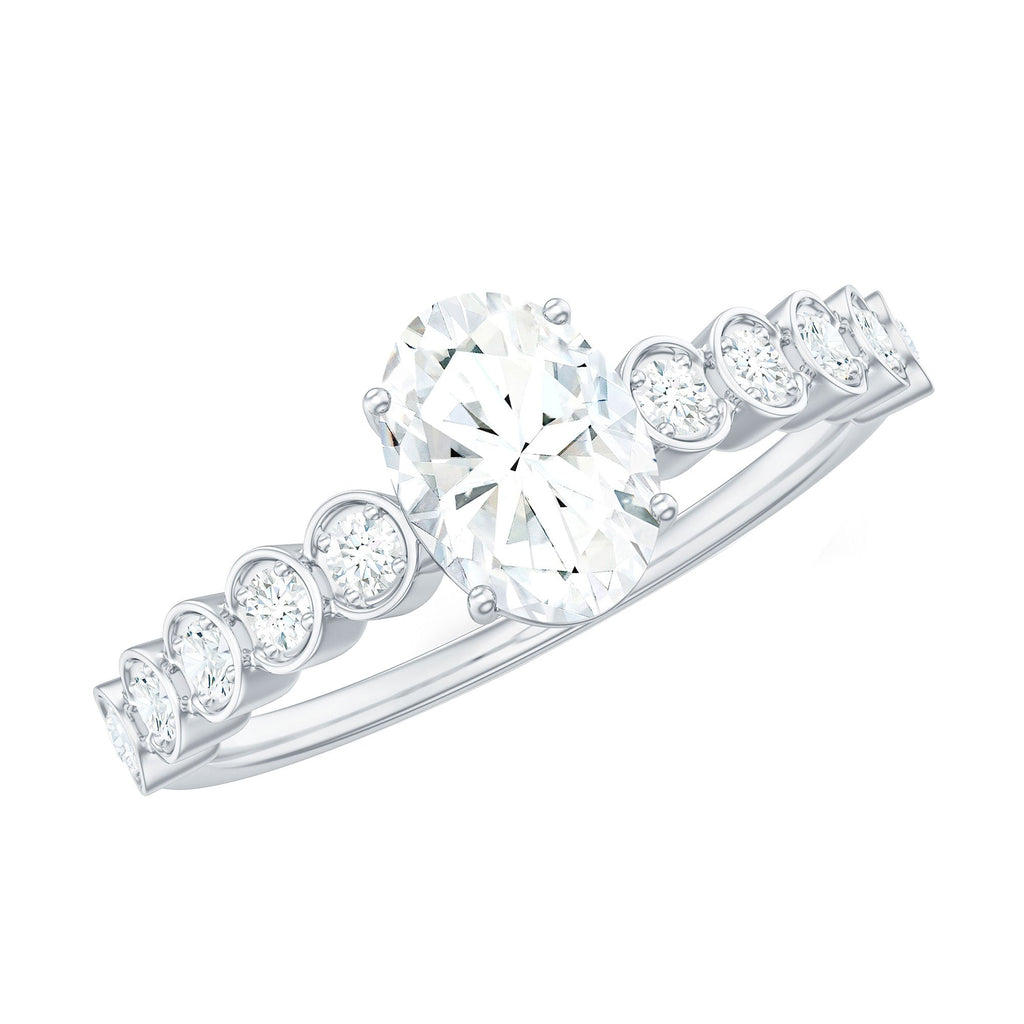 1.75 CT Prong Set Oval Cut Zircon Solitaire Engagement Ring