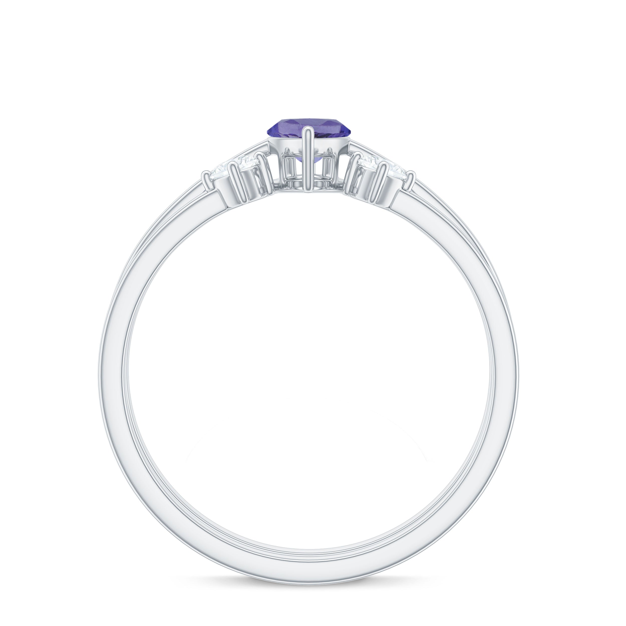 Natural Marquise Tanzanite Diamond Promise Ring Set of 2