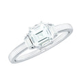 1.50 CT Asscher Cut Solitaire Zircon Engagement Ring
