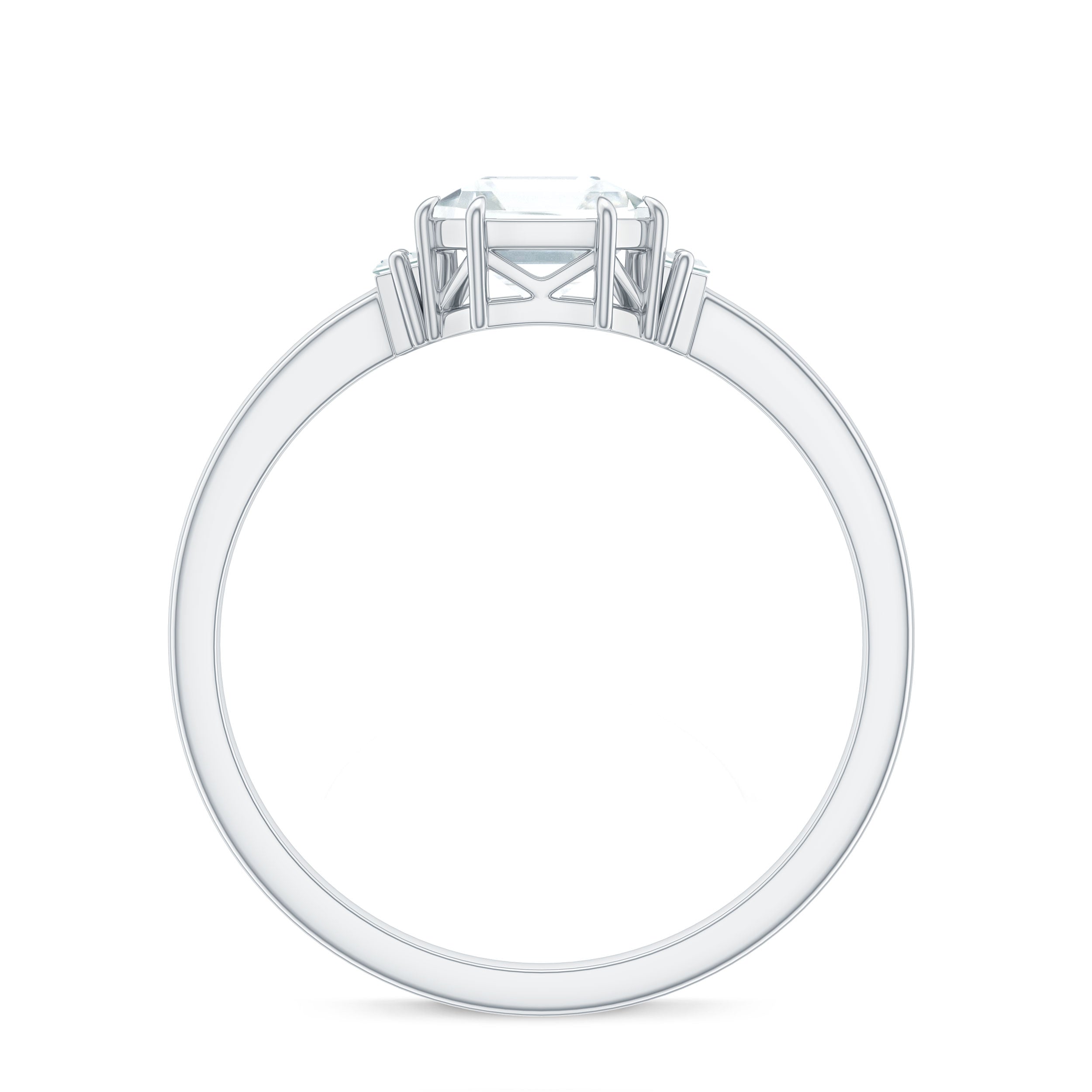 1.50 CT Asscher Cut Solitaire Zircon Engagement Ring