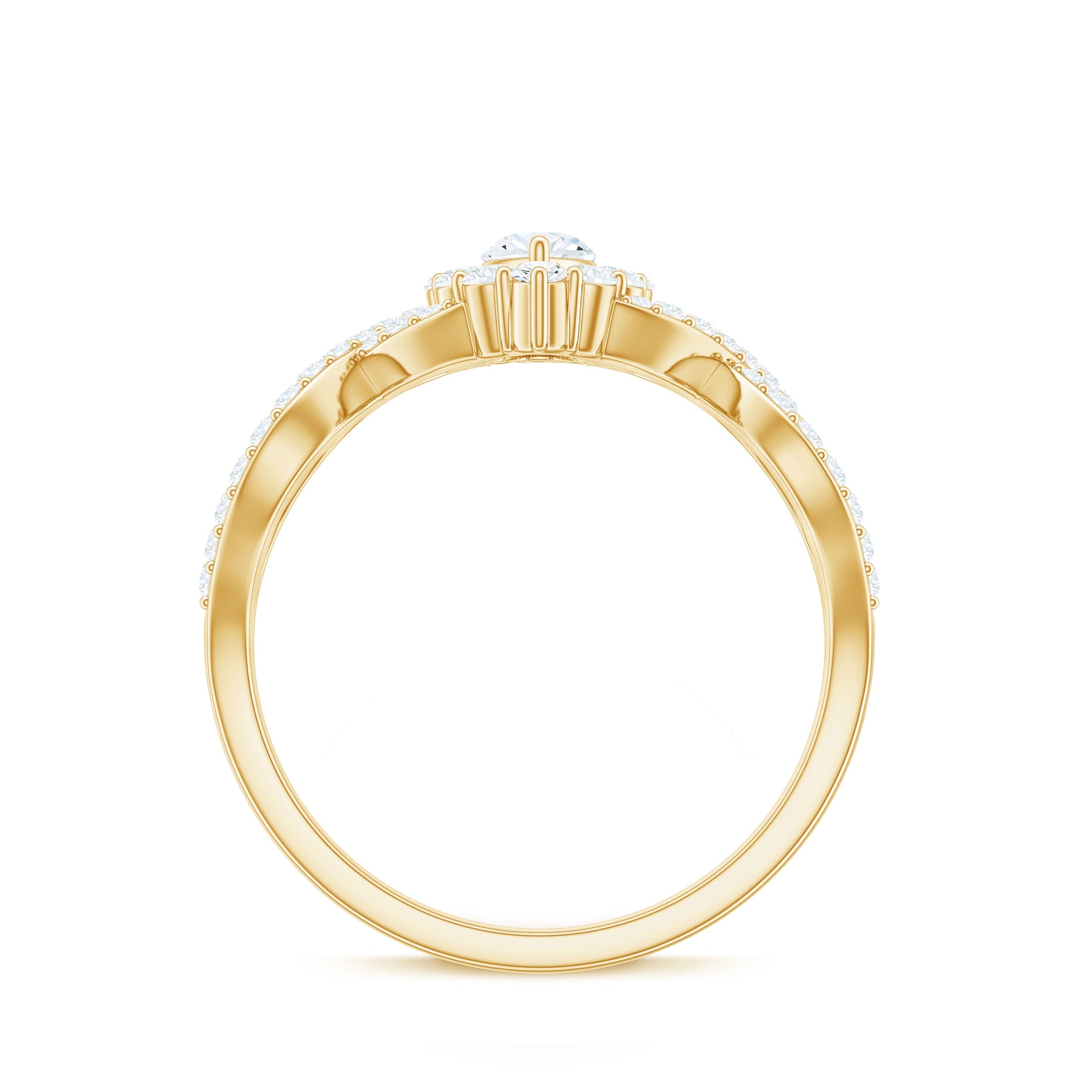 1.50 CT Marquise Cut Zircon Crossover Engagement Ring