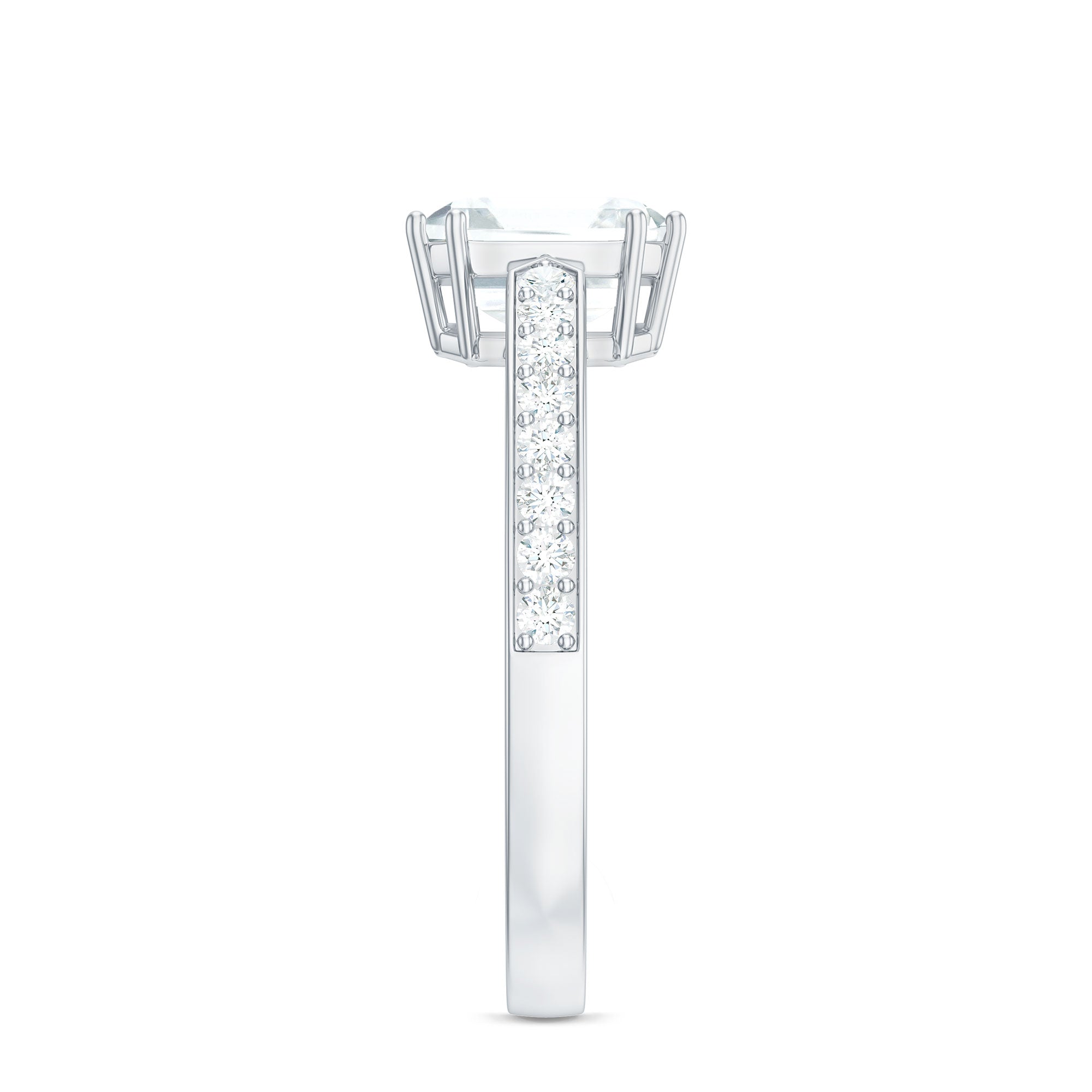 2 Carat Asscher Cut Solitaire CZ Diamond Engagement Ring