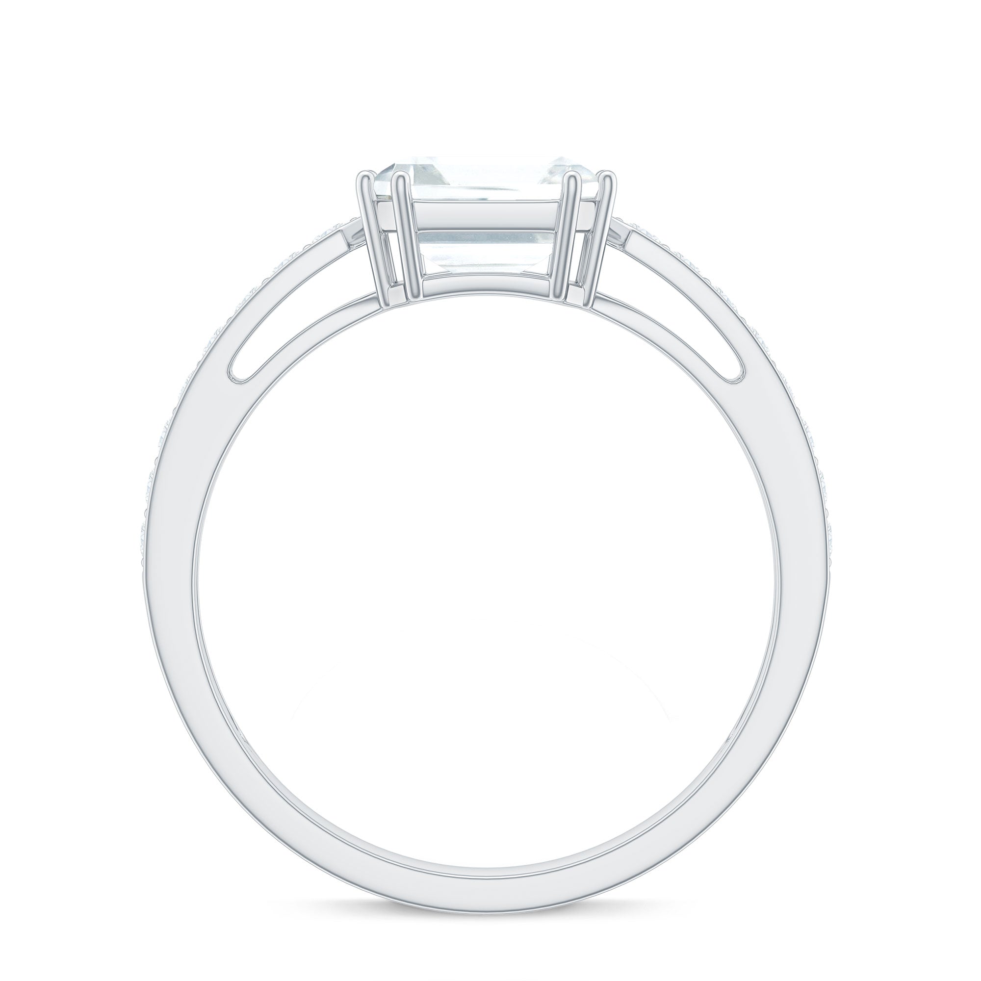 2 Carat Asscher Cut Solitaire CZ Diamond Engagement Ring