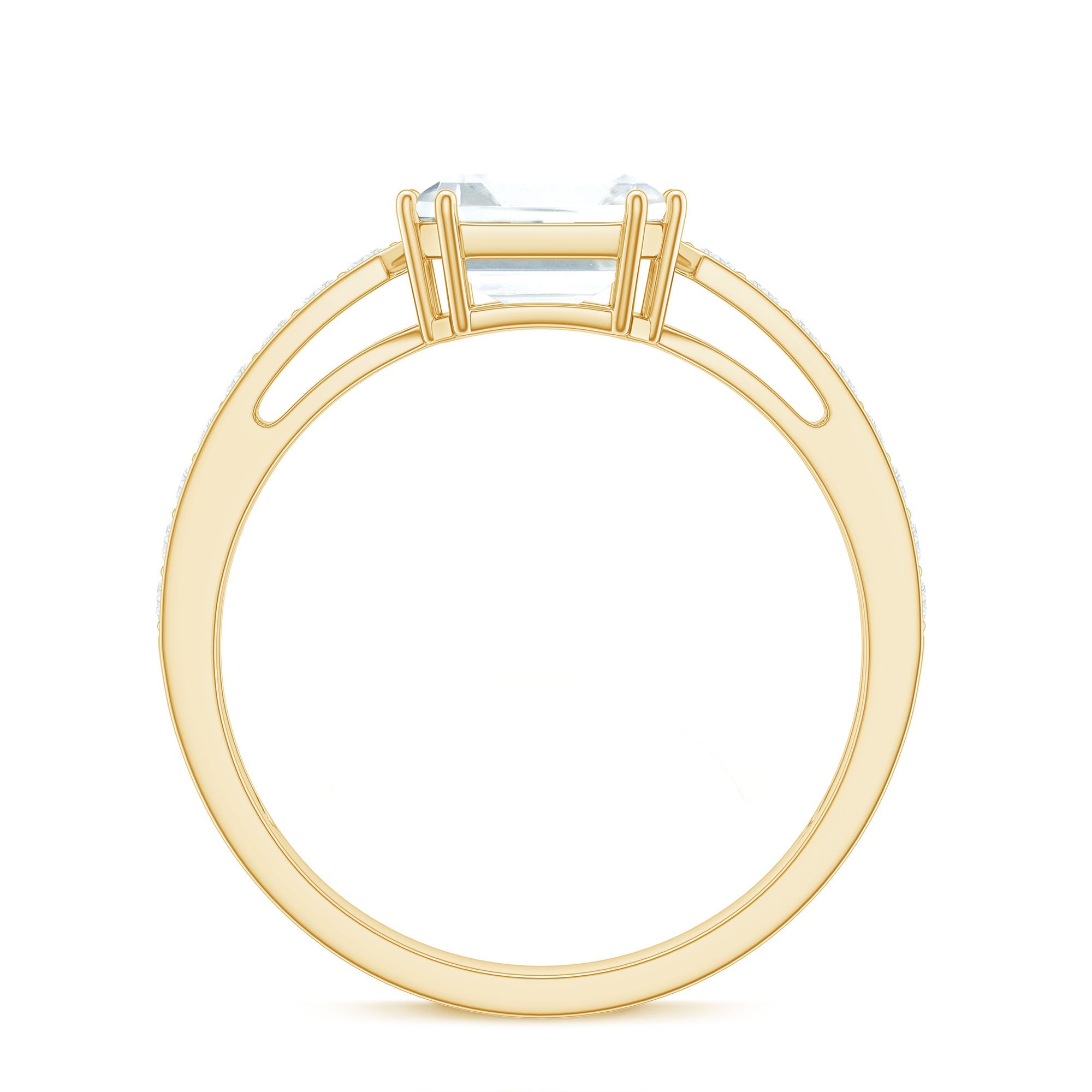 2 Carat Asscher Cut Solitaire CZ Diamond Engagement Ring