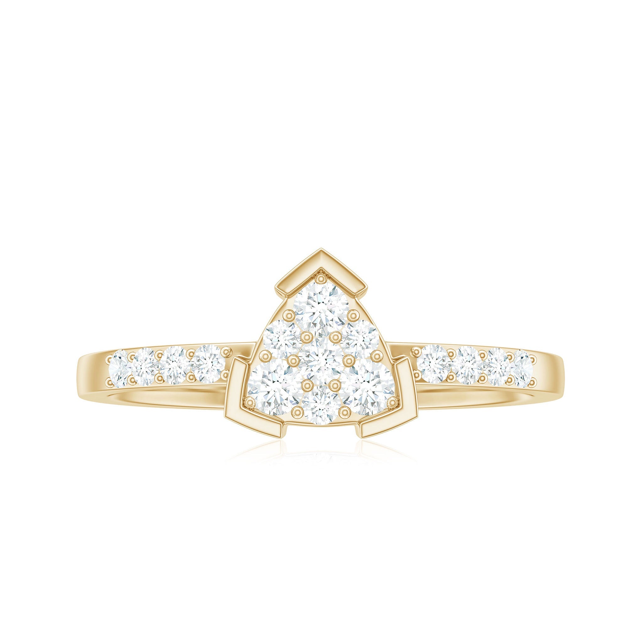 1/2 CT Round Cubic Zirconia Triangular Engagement Ring