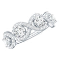 Cubic Zirconia Braided Half Eternity Band Ring