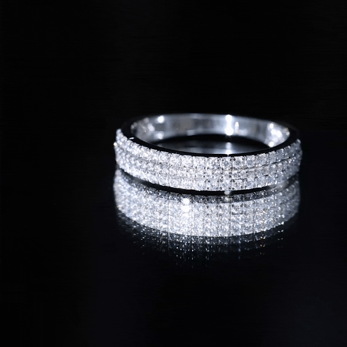 Round Cut Certified Moissanite Wedding Band