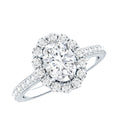 1.2 Carat Oval Cut Simulated Diamond Halo Engagement Ring
