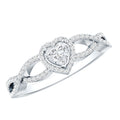 Heart Shape Lab Grown Diamond Criss Cross Engagement Ring