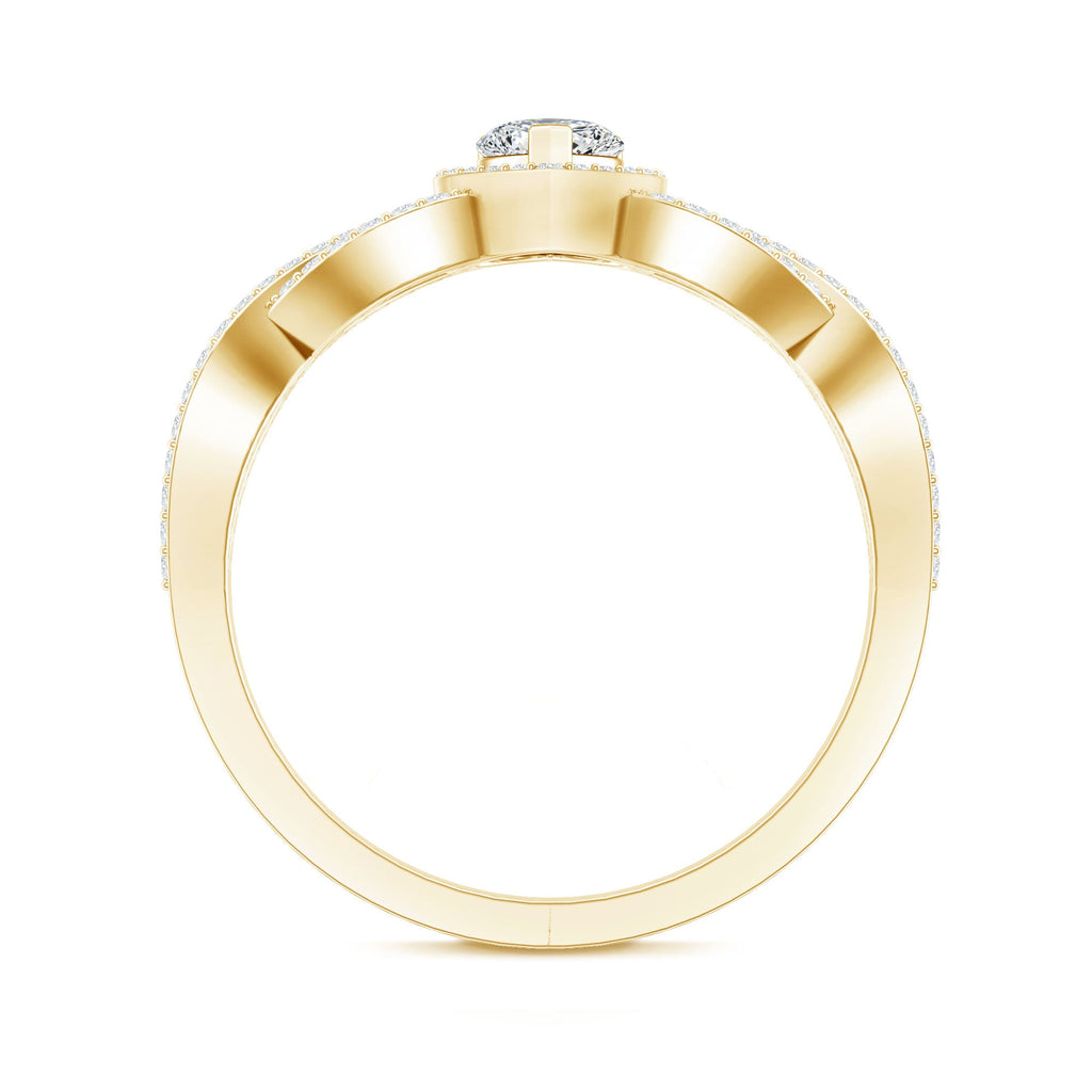 Heart Shape Lab Grown Diamond Criss Cross Engagement Ring