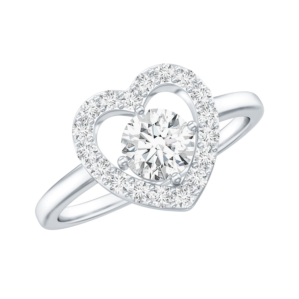 Minimal Heart Ring with Lab Grown Diamond