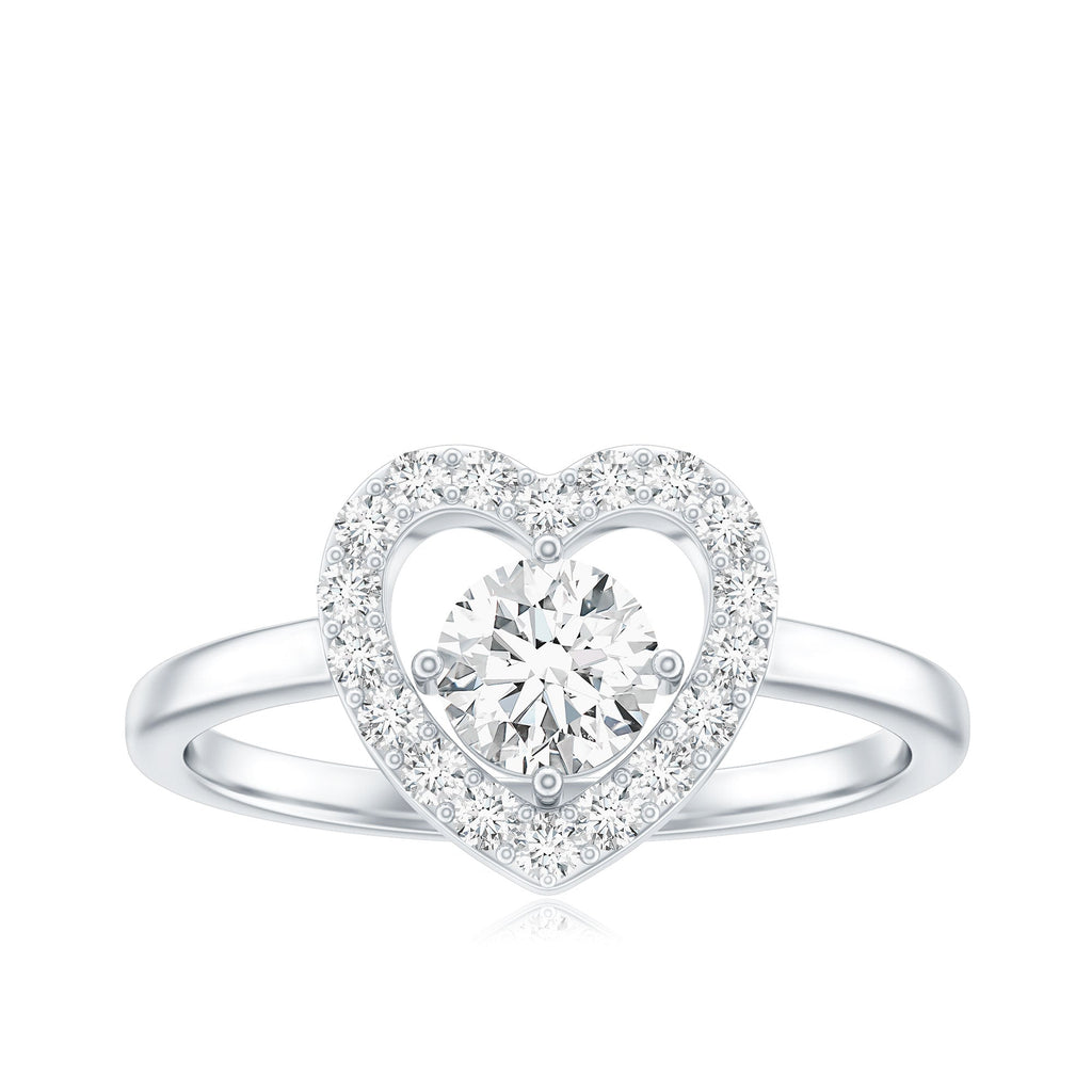 Minimal Heart Ring with Lab Grown Diamond