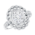 Vintage Style Oval Lab Grown Diamond Statement Engagement Ring