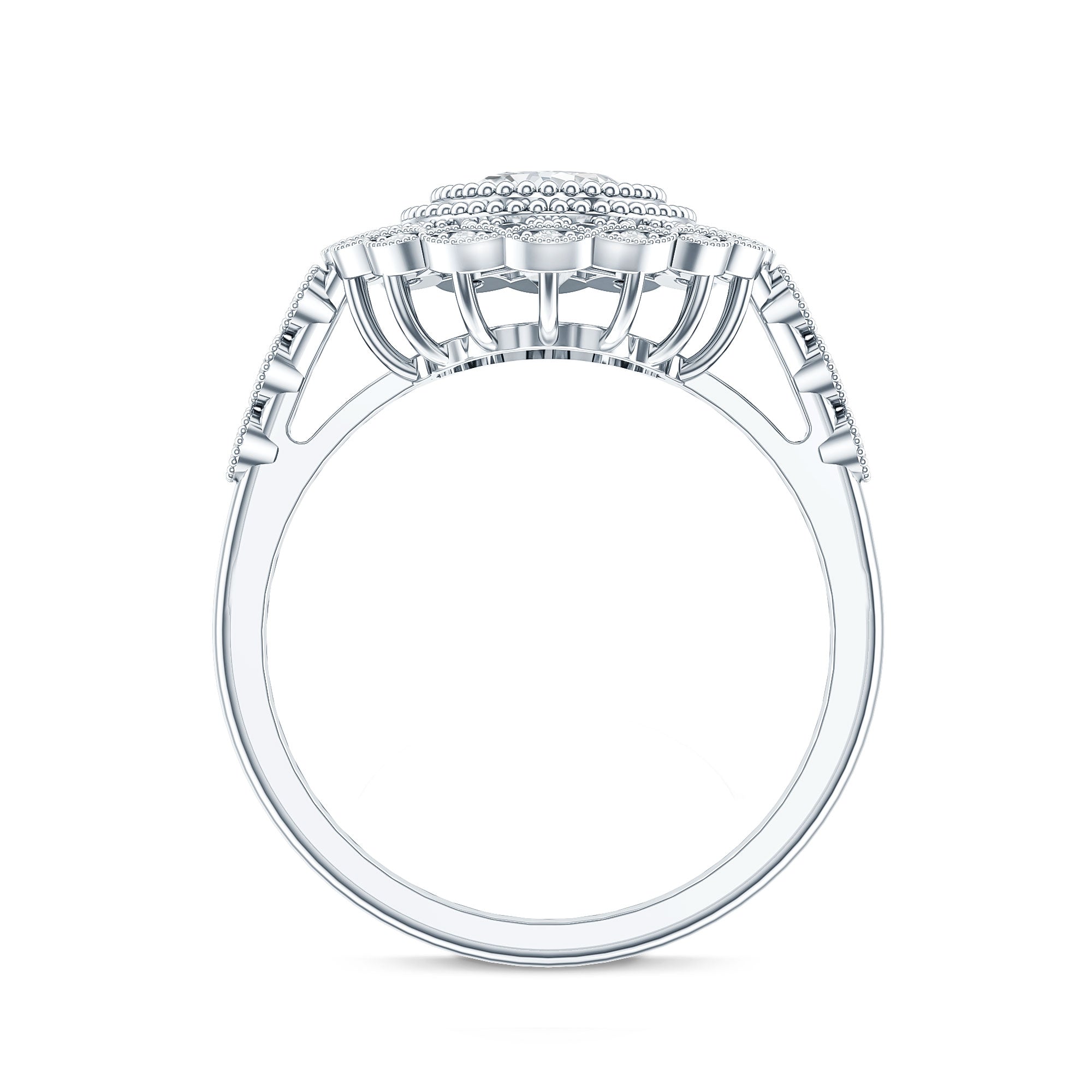 Vintage Style Oval Lab Grown Diamond Statement Engagement Ring