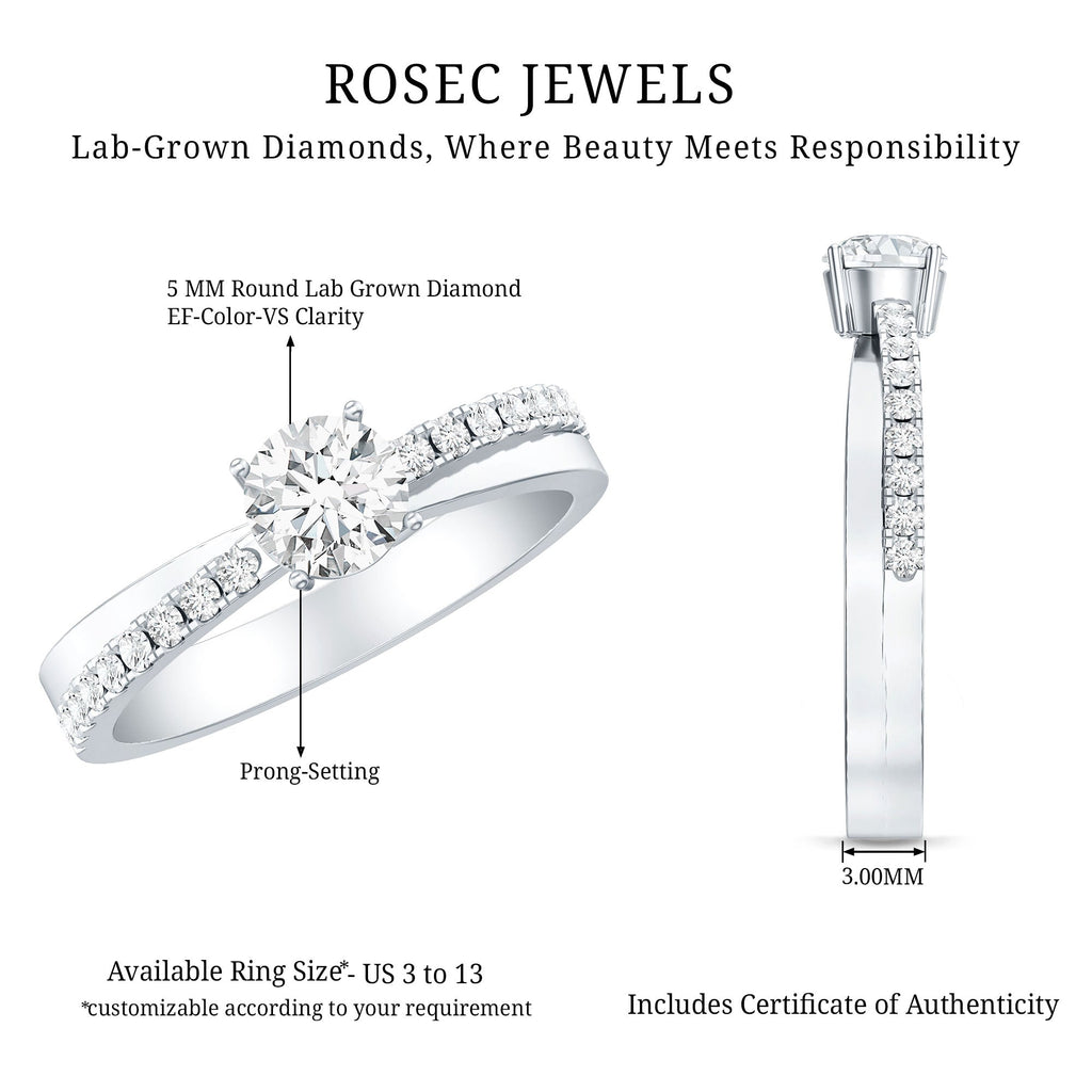 Round Lab Grown Diamond Solitaire Promise Ring