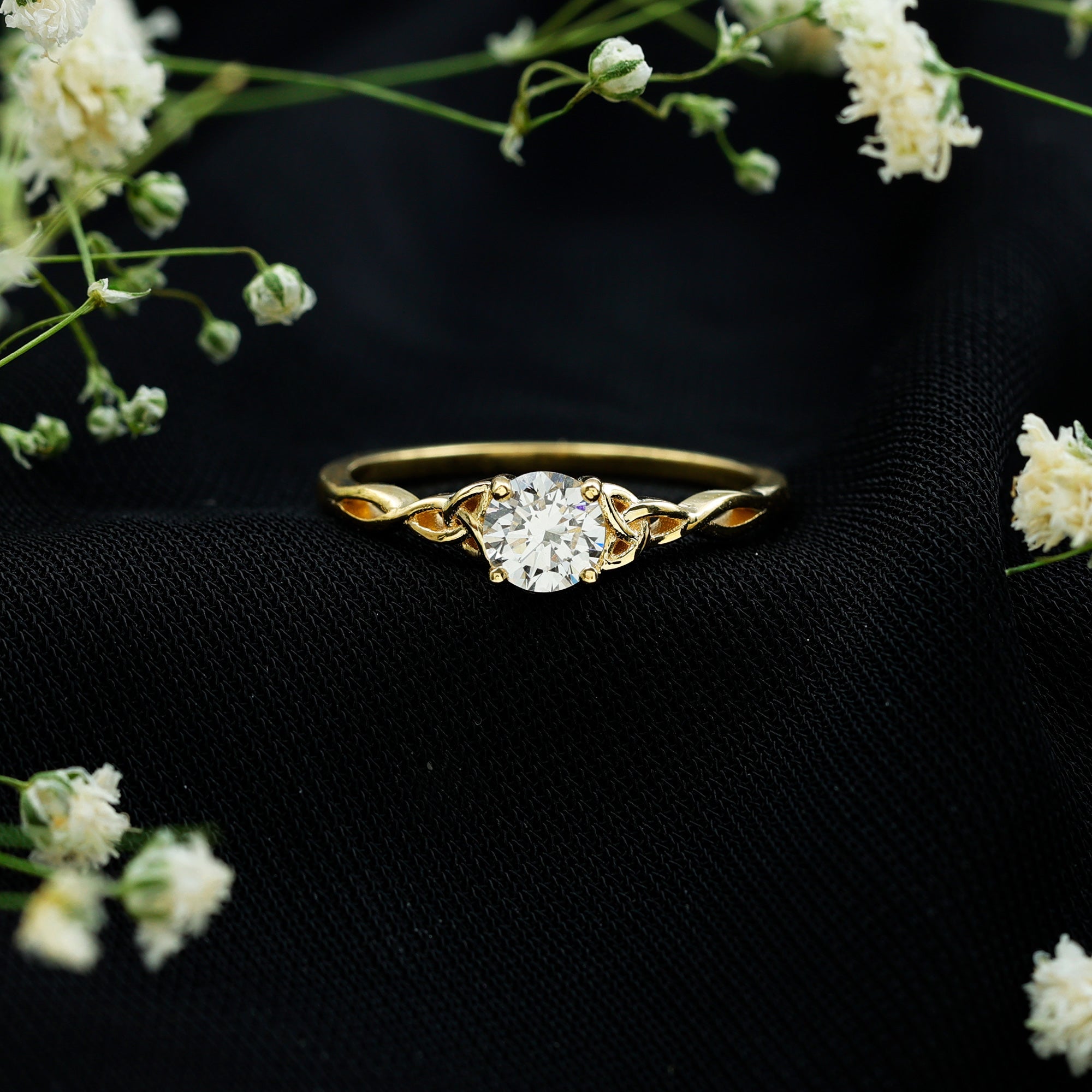 Solitaire Lab Grown Diamond Celtic Knot Promise Ring
