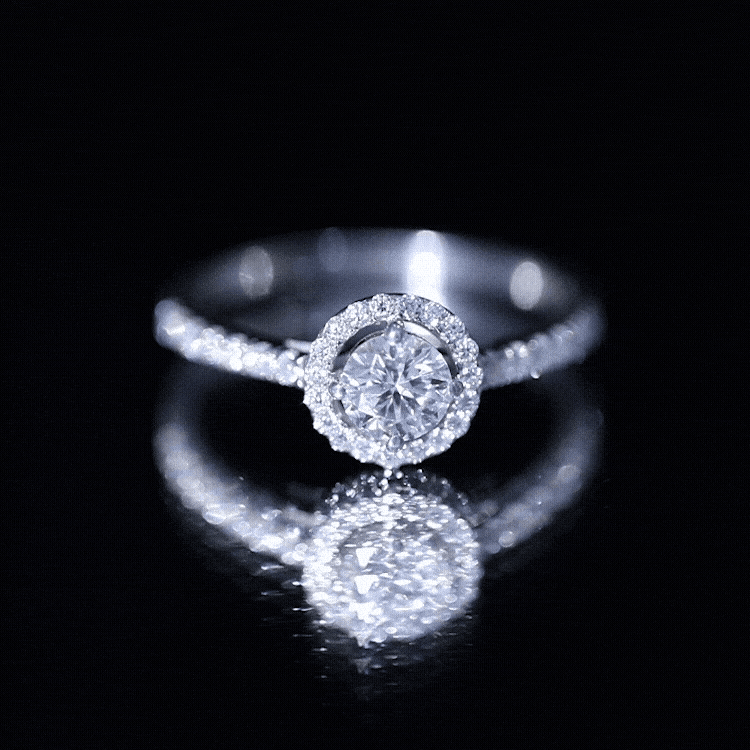5MM Lab Grown Diamond Engagement Ring with Halo