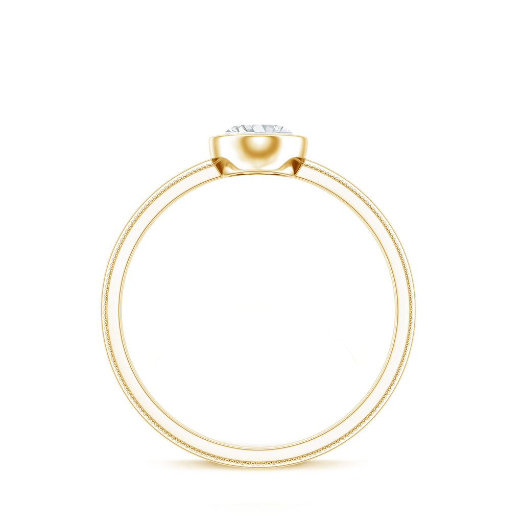 Bezel Set Oval Lab Grown Diamond Solitaire Ring
