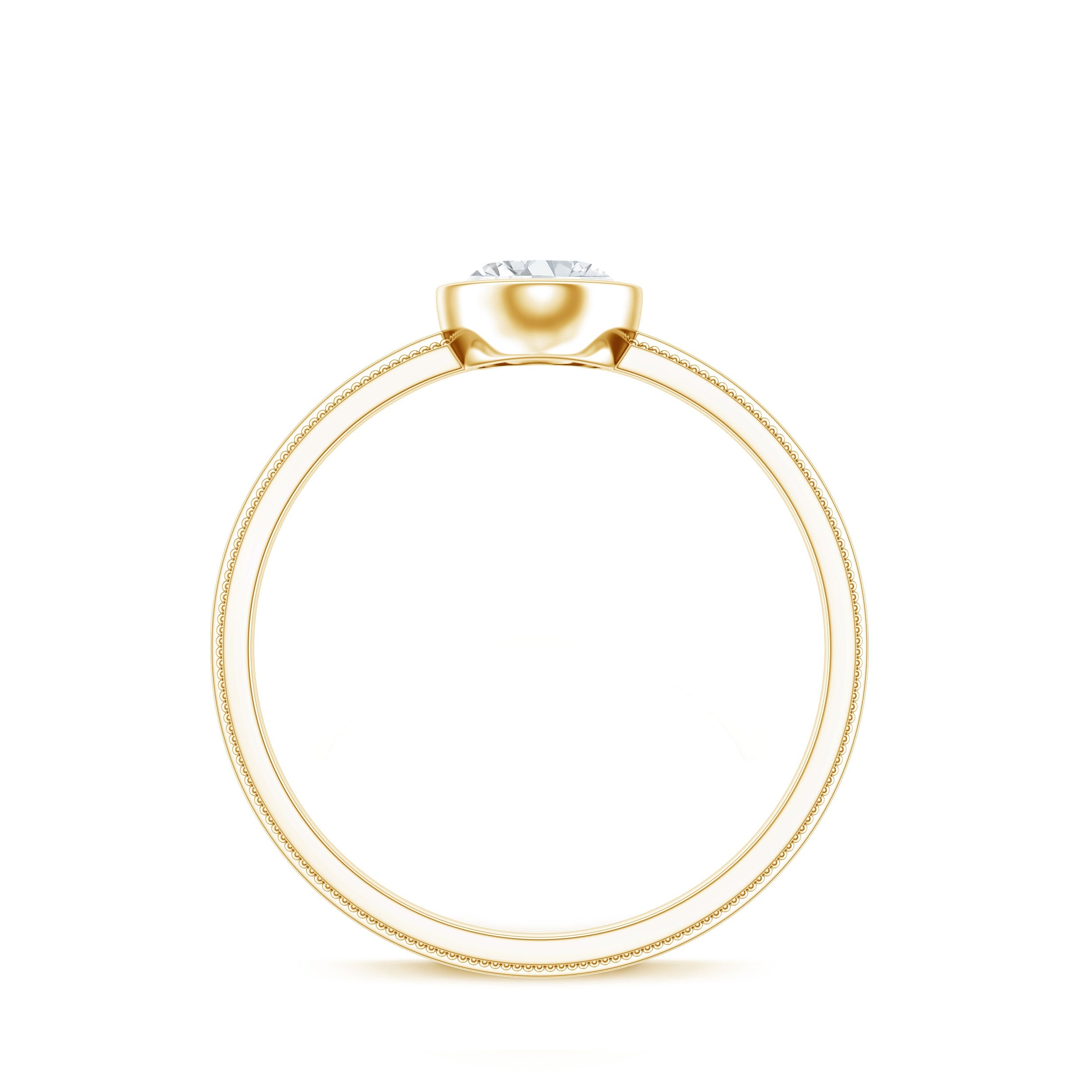 Bezel Set Oval Lab Grown Diamond Solitaire Ring
