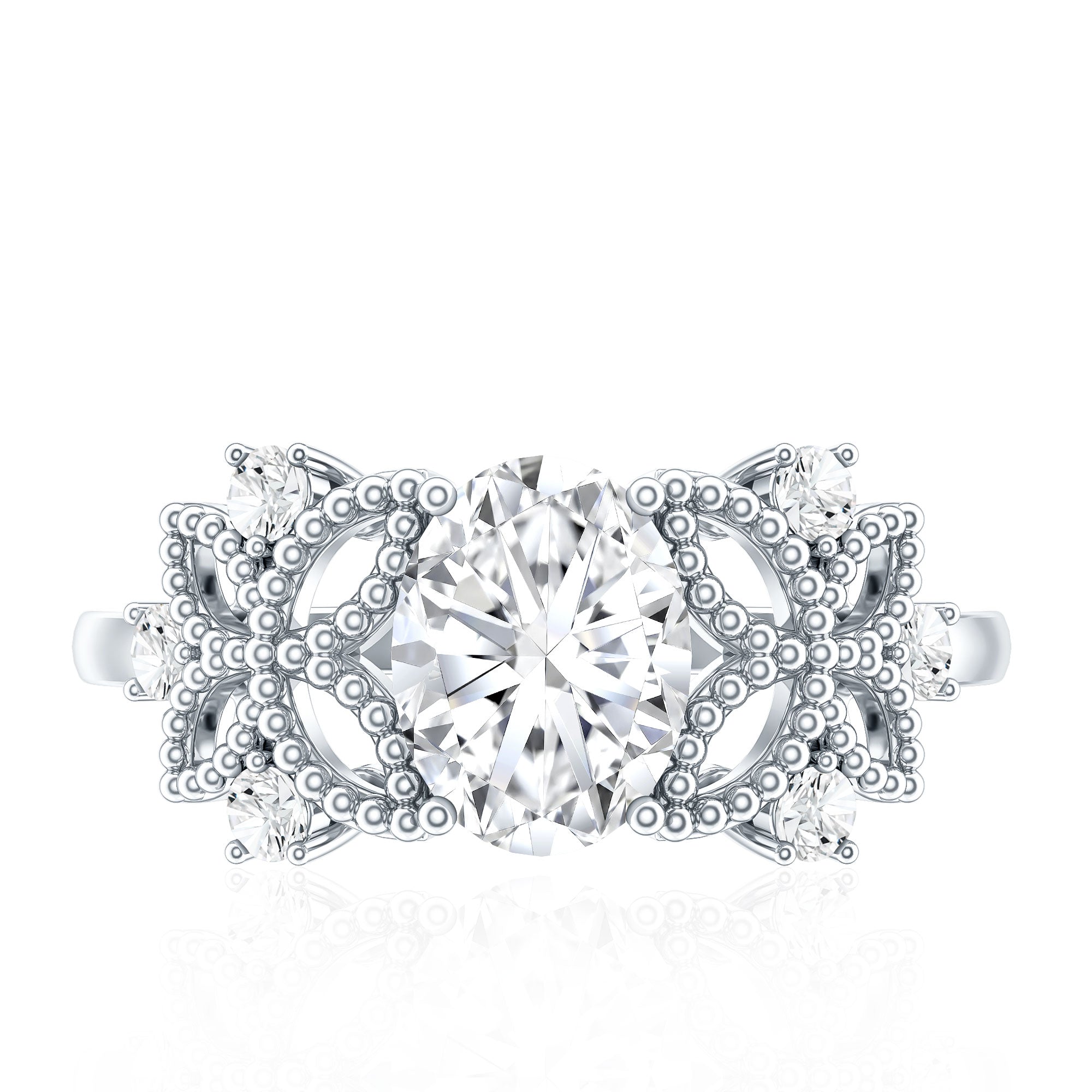 Nature Inspired Lab Grown Diamond Solitaire Engagement Ring
