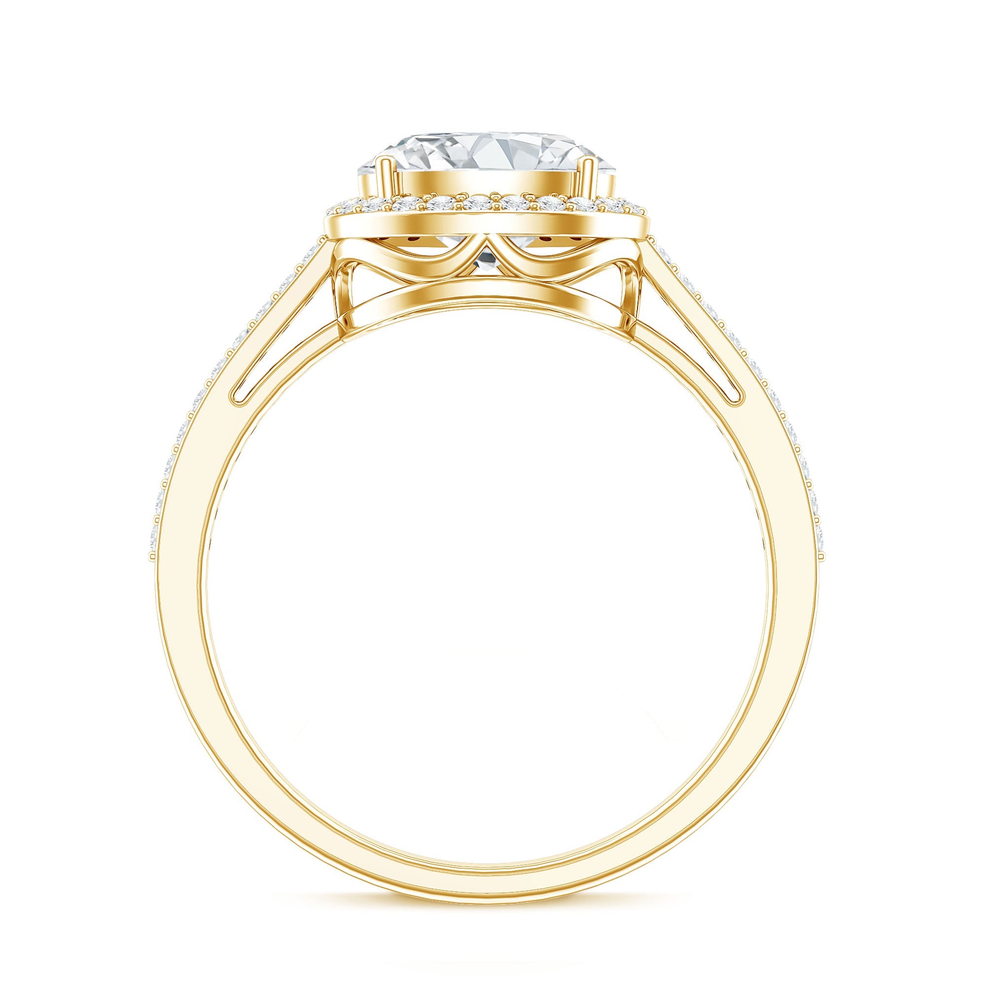 Oval Shape Lab Grown Diamond Engagement Ring with Halo