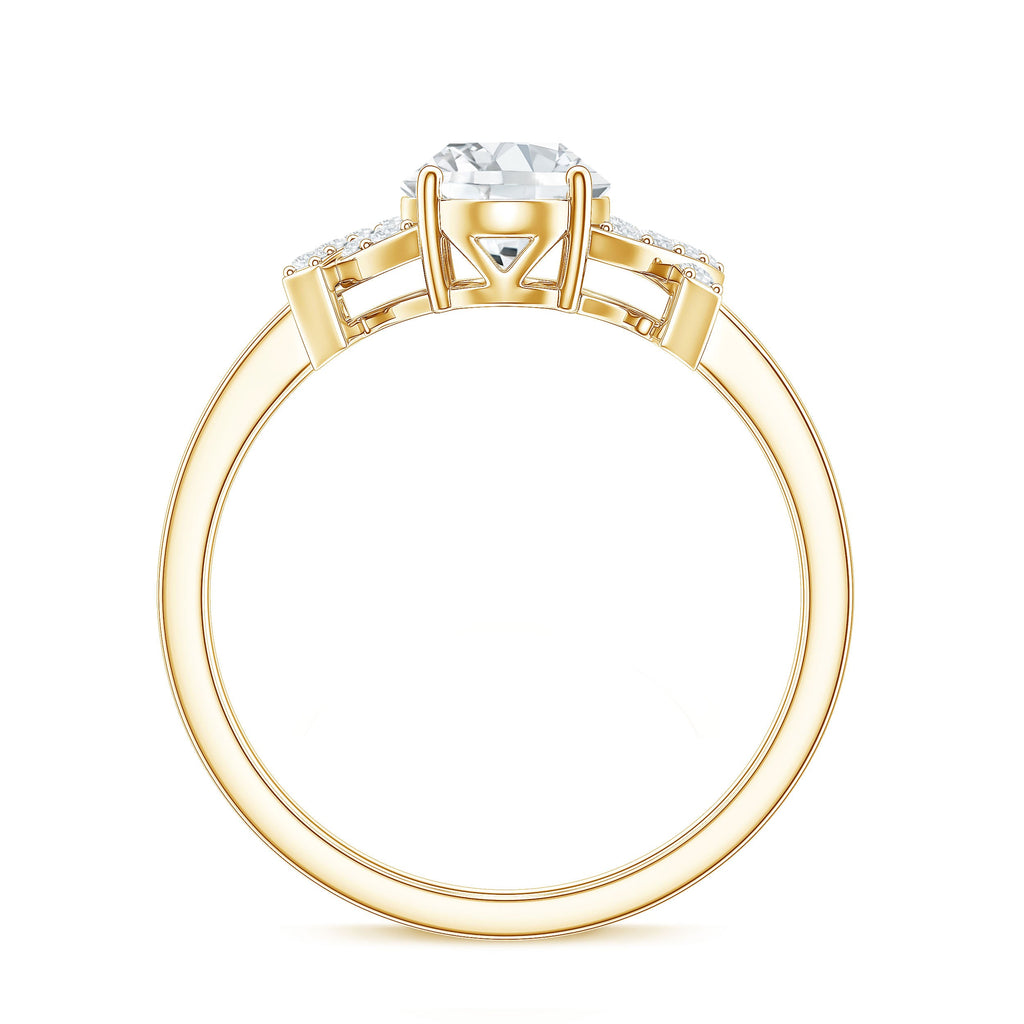 Oval Shape Lab Grown Diamond Solitaire Ring in Split Shank