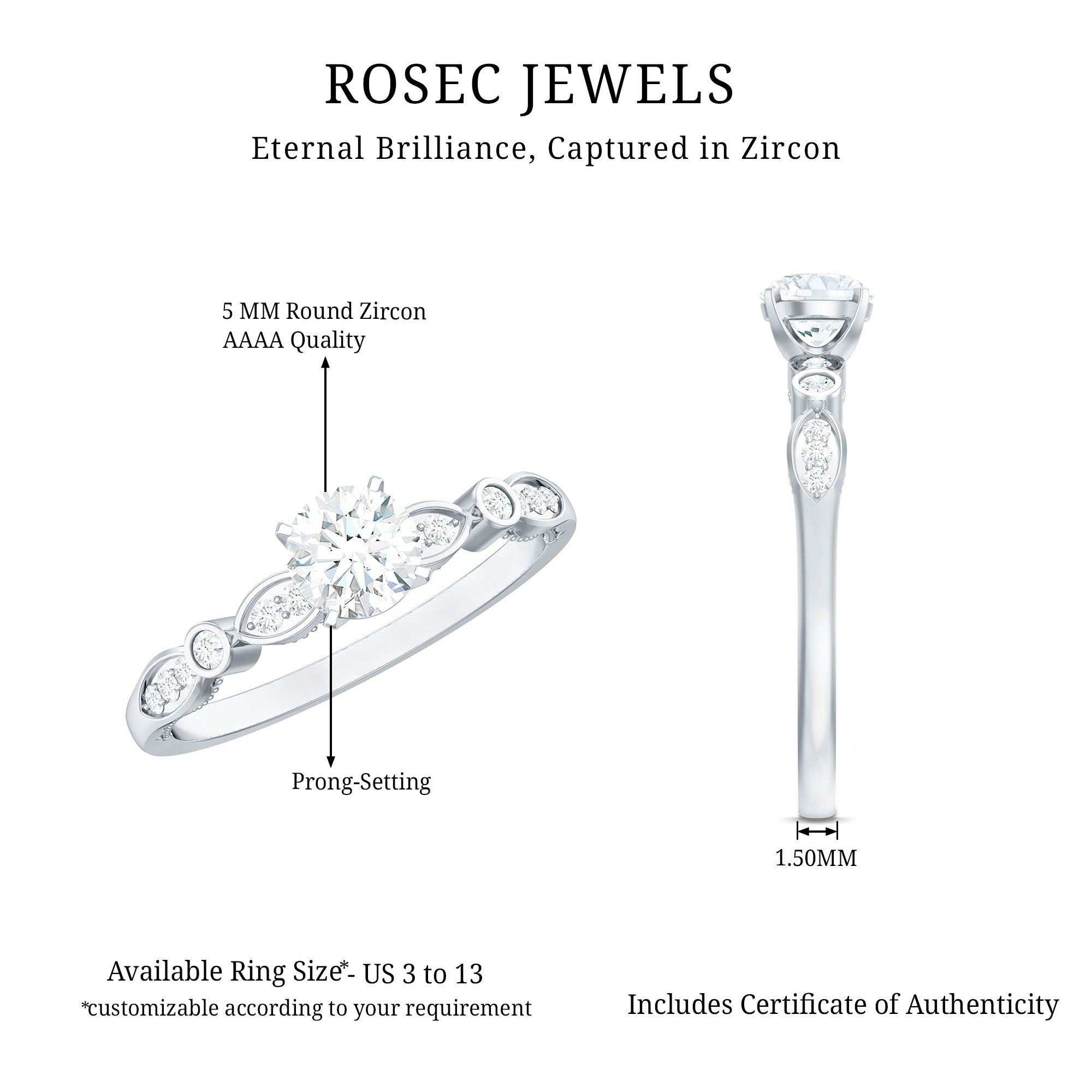 Cubic Zirconia Promise Engagement Ring