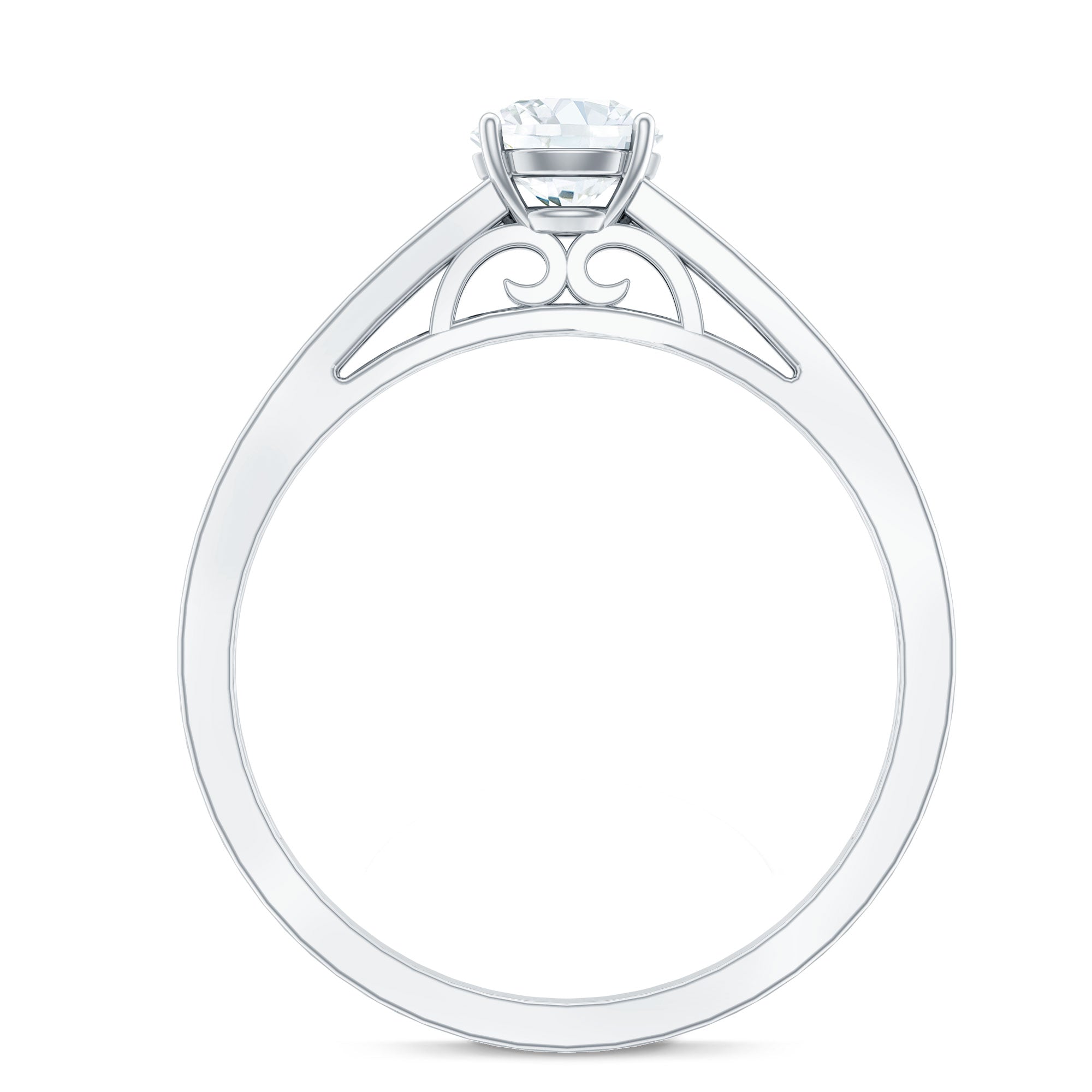 Cubic Zirconia Engagement Ring with Side Stones
